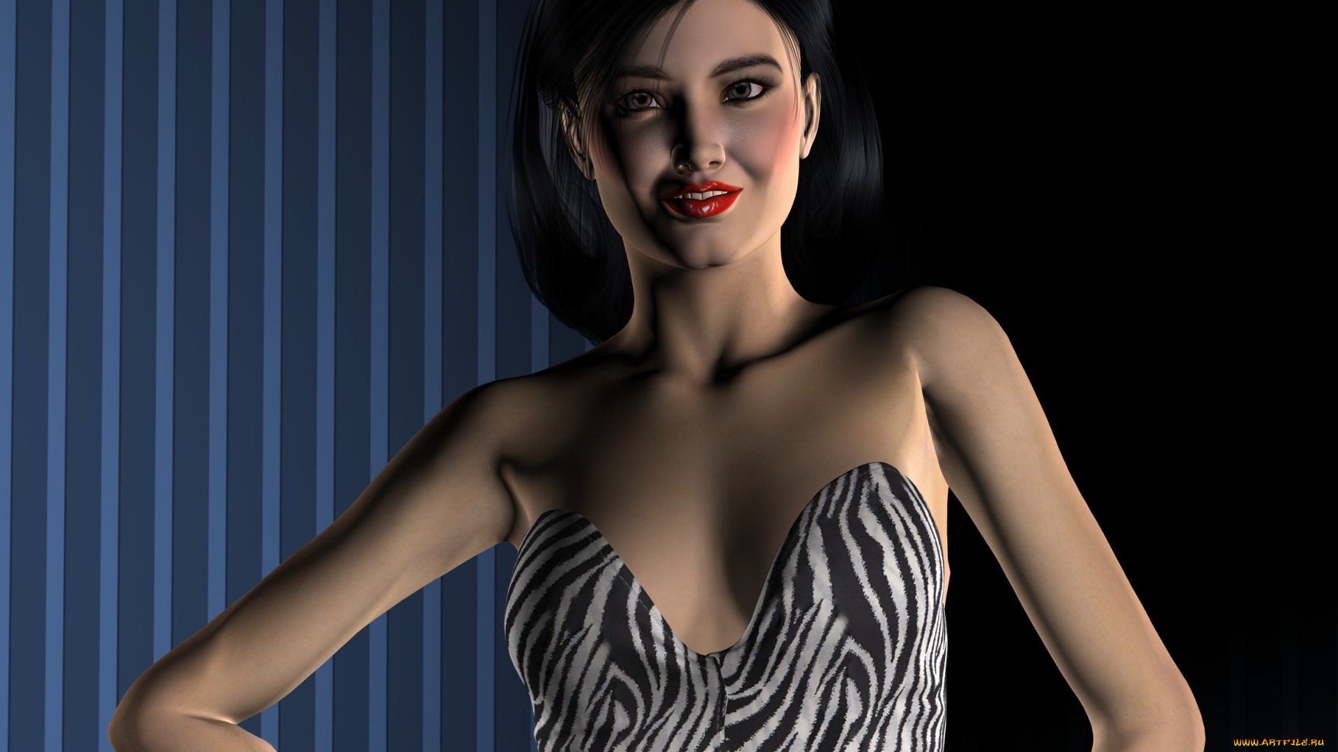 3д, графика, люди, , people, девушка, фон, платье, взгляд