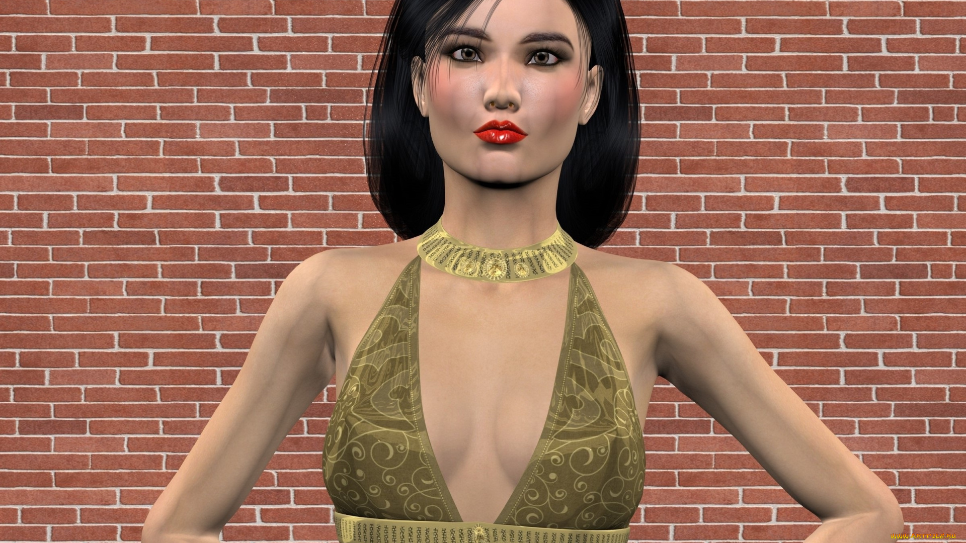 3д, графика, люди, , people, девушка, взгляд, фон