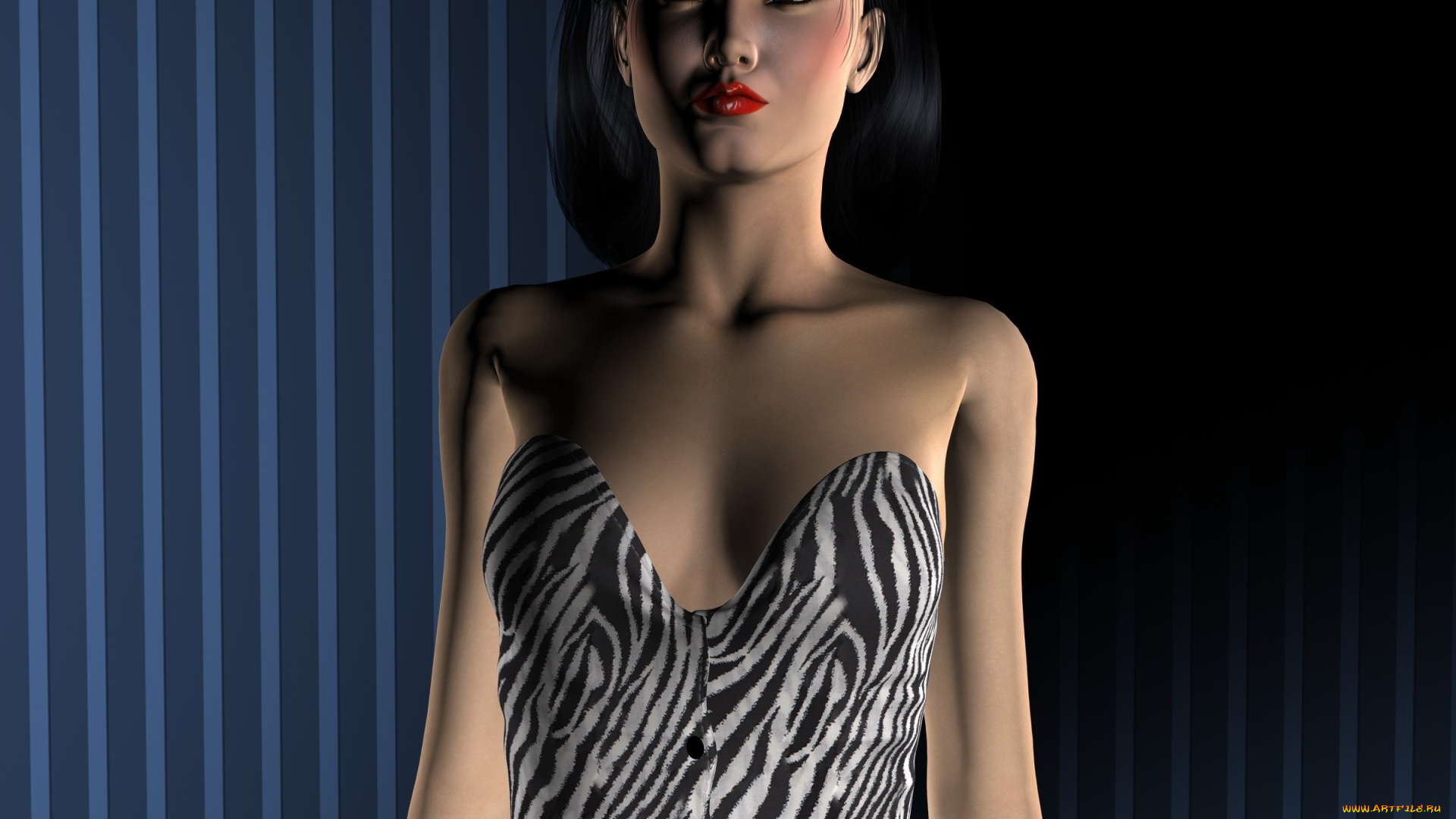 3д, графика, люди, , people, платье, фон, взгляд, девушка