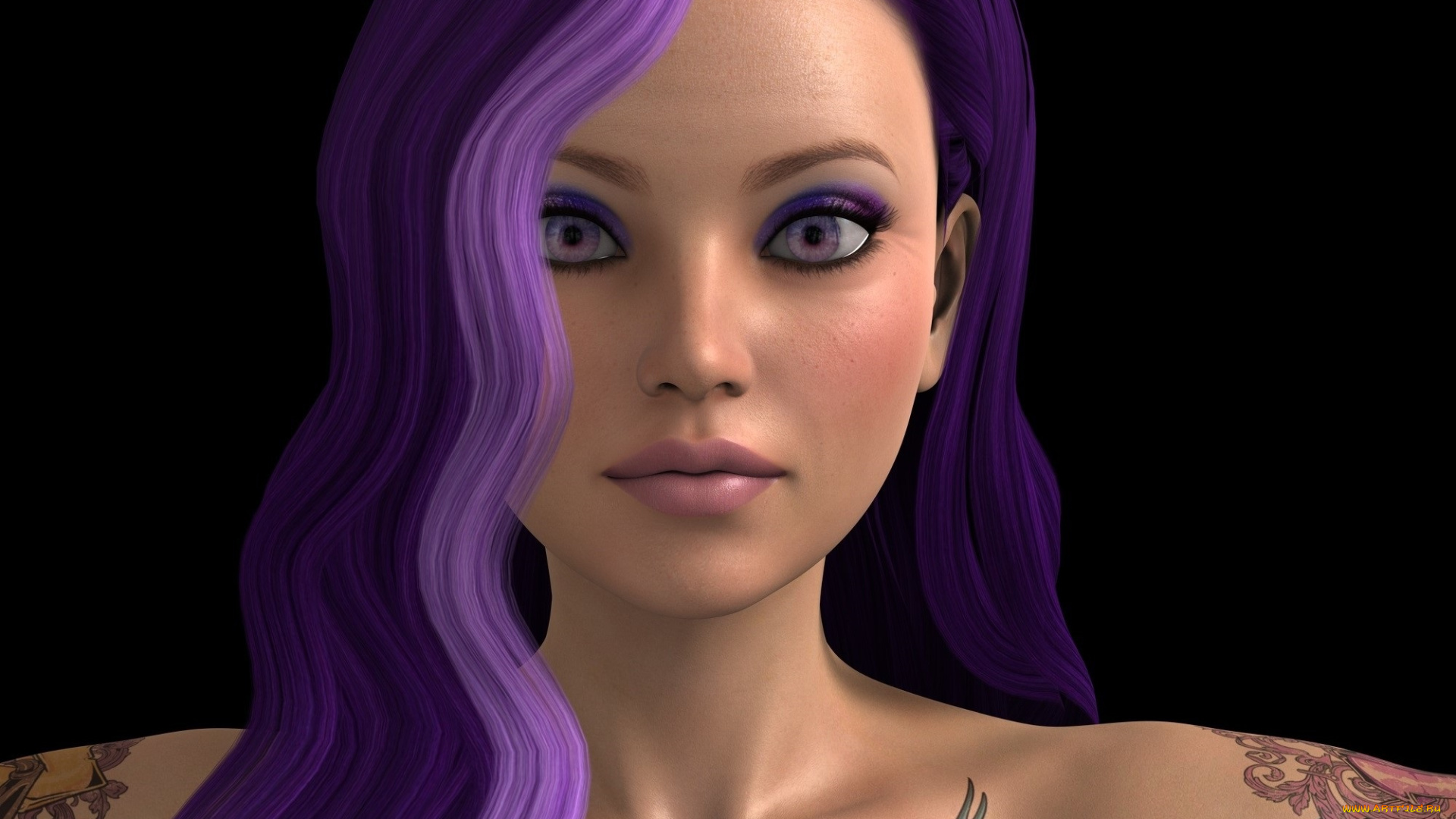 3д, графика, портрет, , portraits, взгляд, девушка, фон