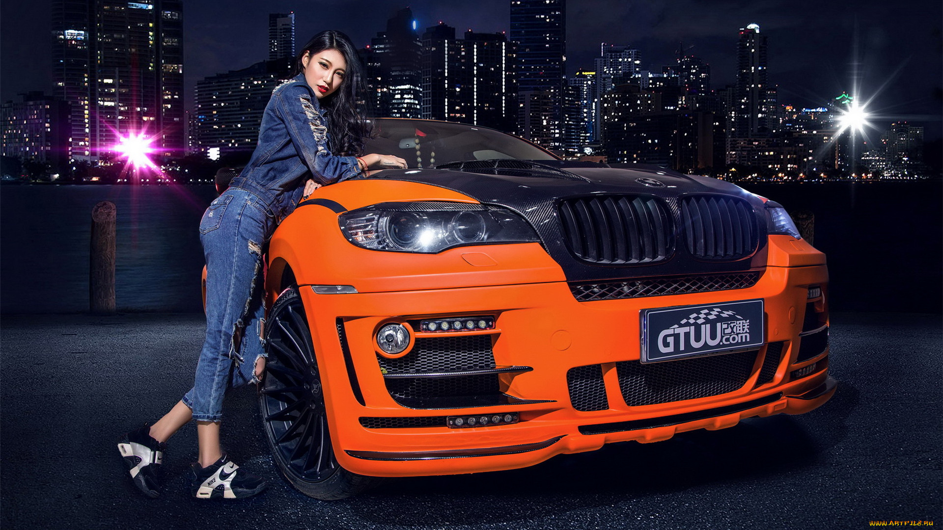 автомобили, -авто, с, девушками, девушка, взгляд, фон, автомобиль, азиатка