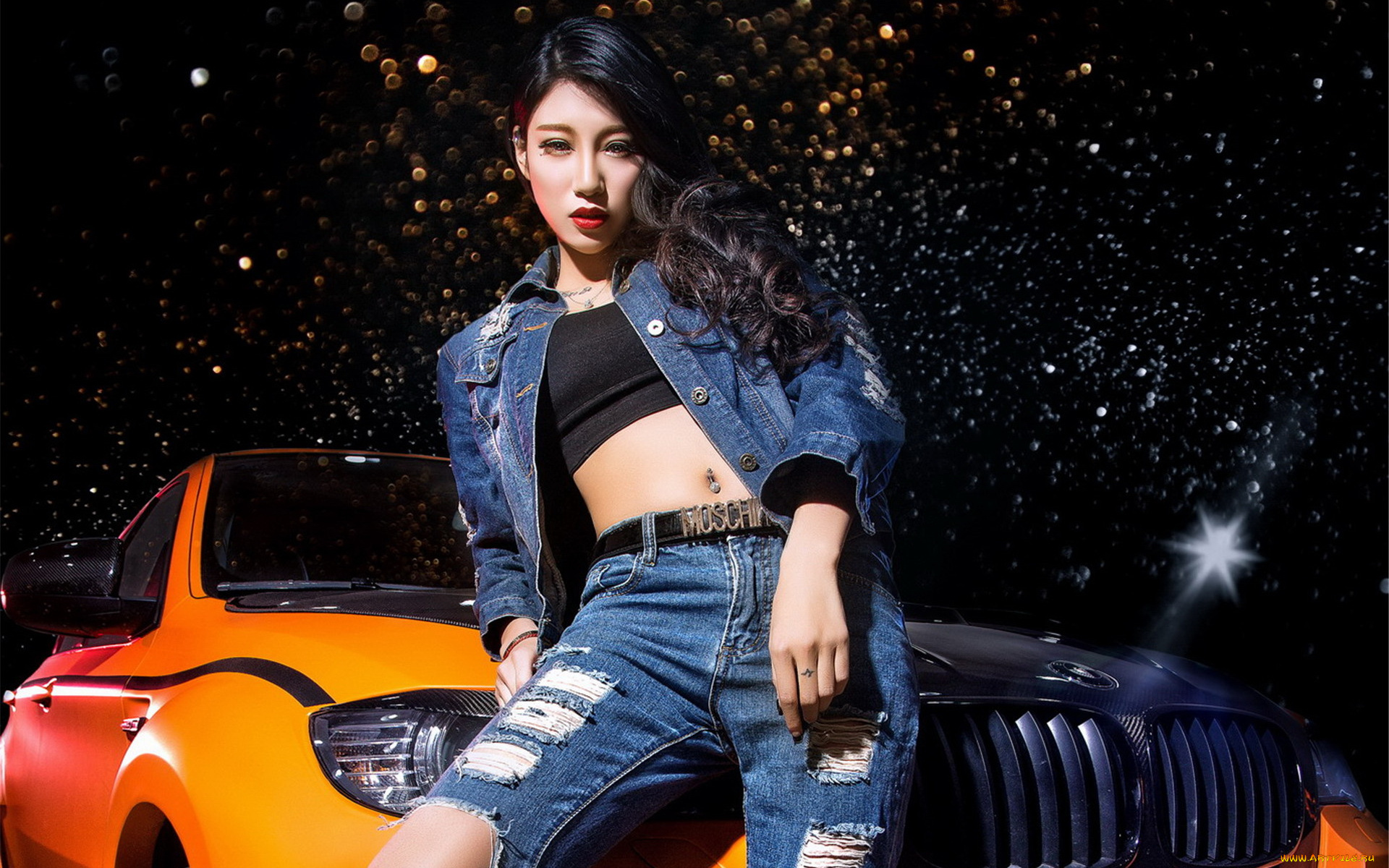 автомобили, -авто, с, девушками, девушка, взгляд, фон, автомобиль, азиатка