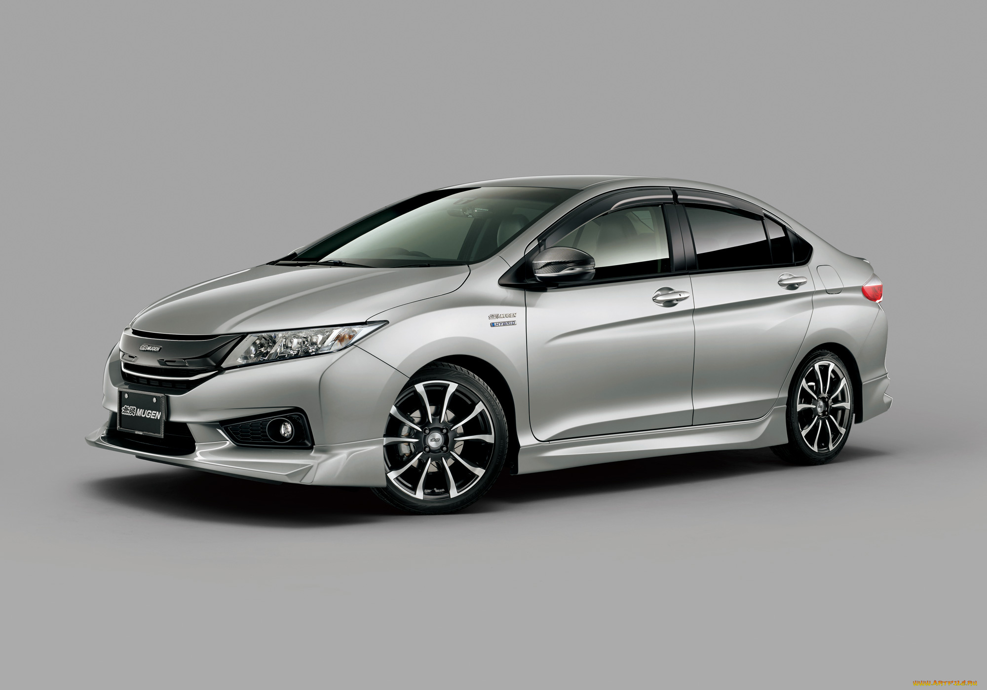 автомобили, honda, hybrid, серый, 2014г, grace, mugen