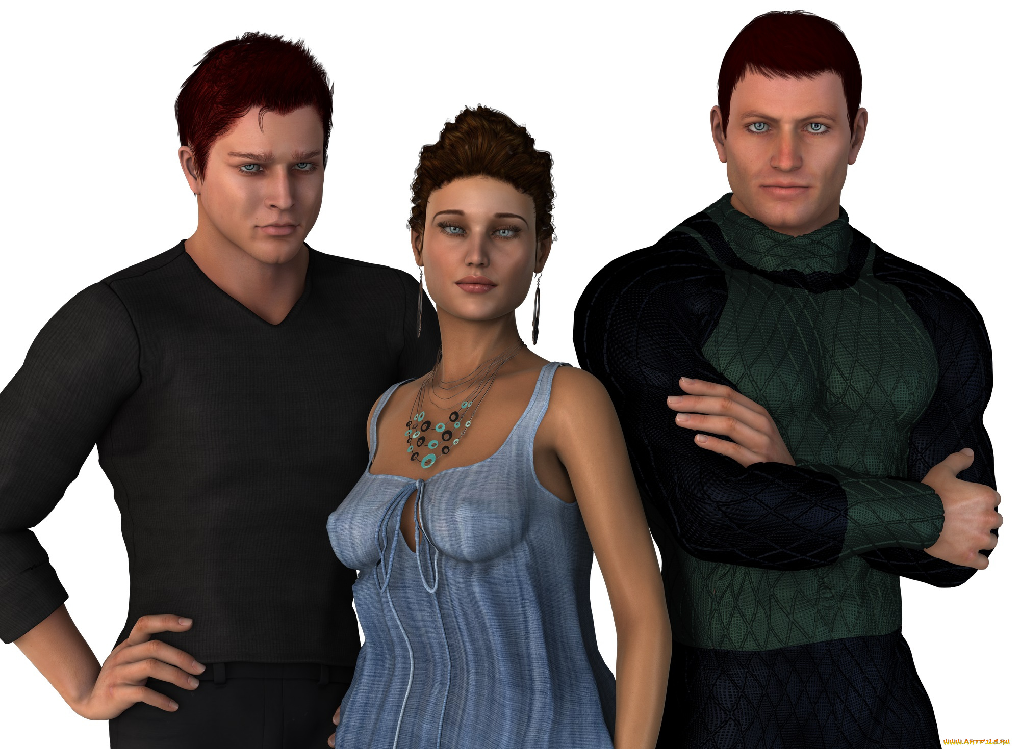 3д, графика, люди, , people, фон, взгляд, девушка, мужчины