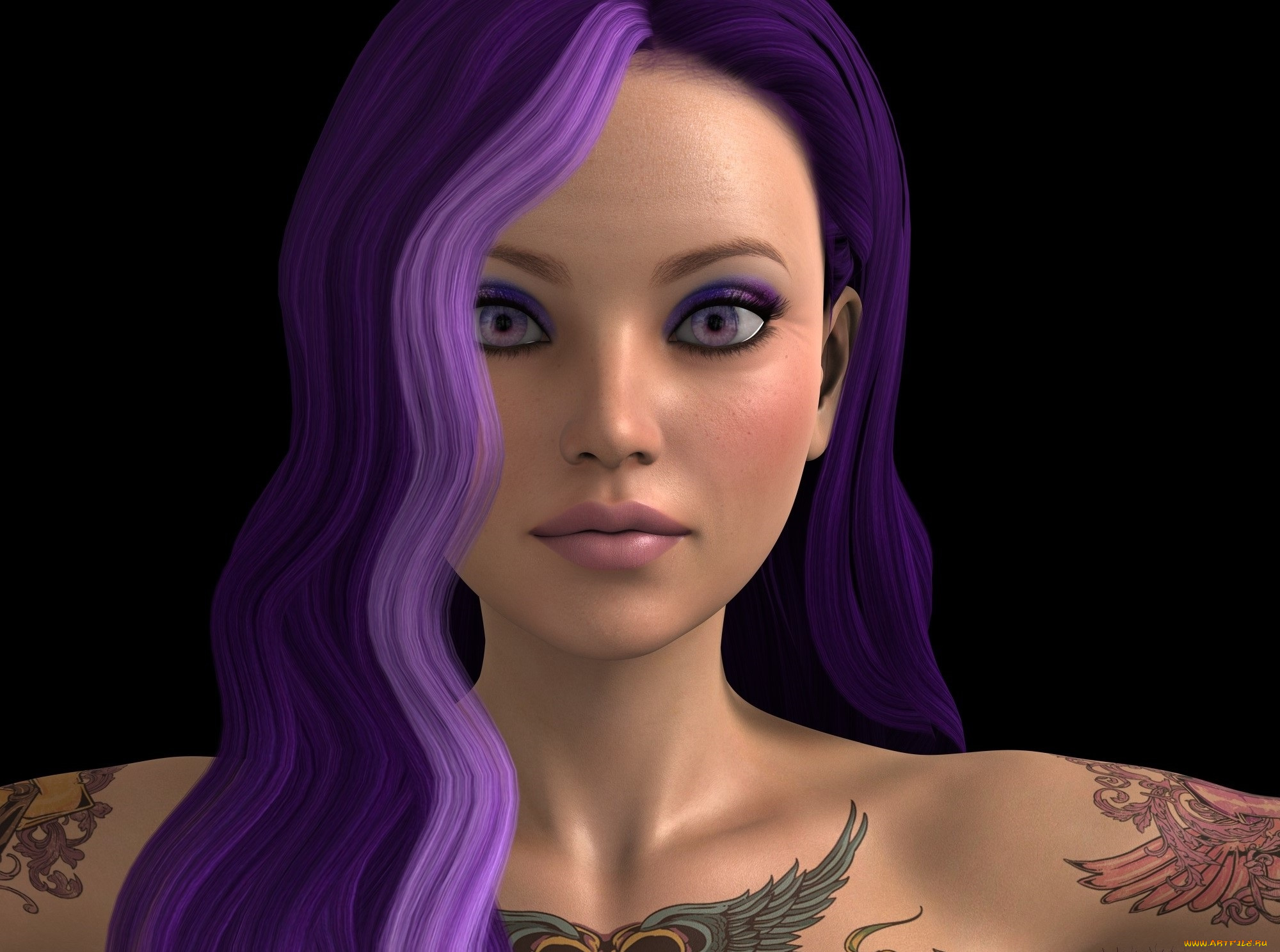 3д, графика, портрет, , portraits, взгляд, девушка, фон