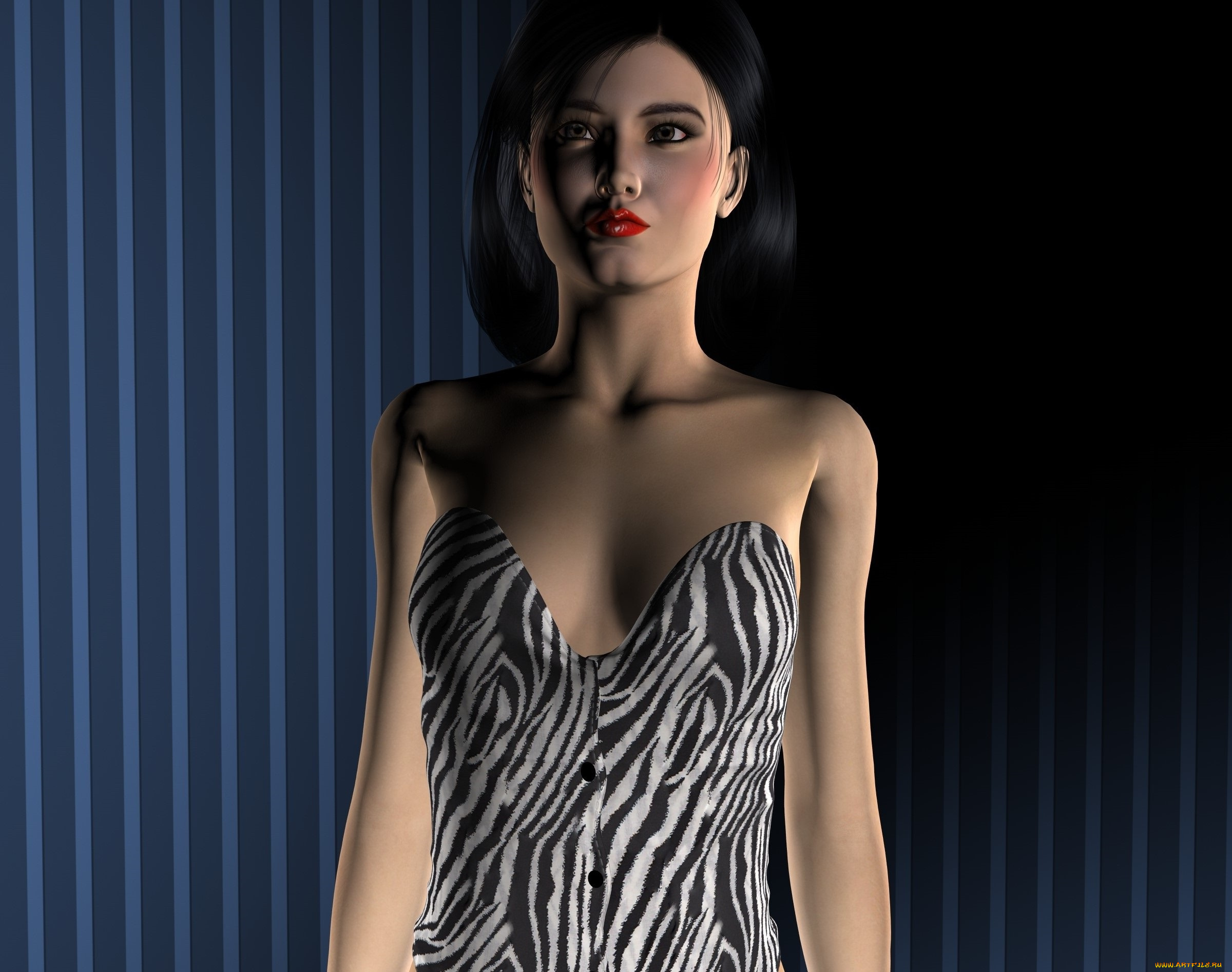 3д, графика, люди, , people, платье, фон, взгляд, девушка