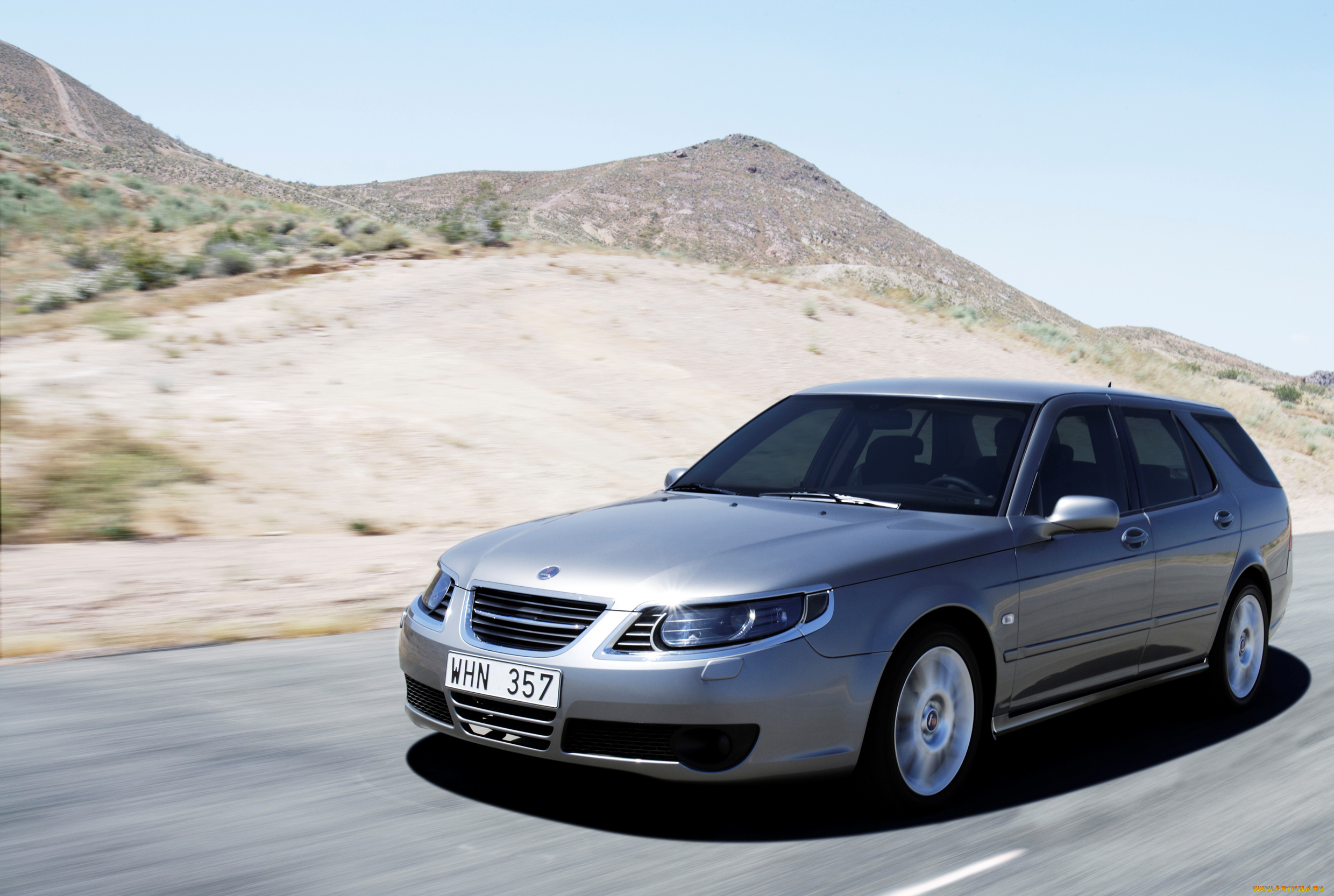 автомобили, saab, серый, 9-5, sportcombi, aero