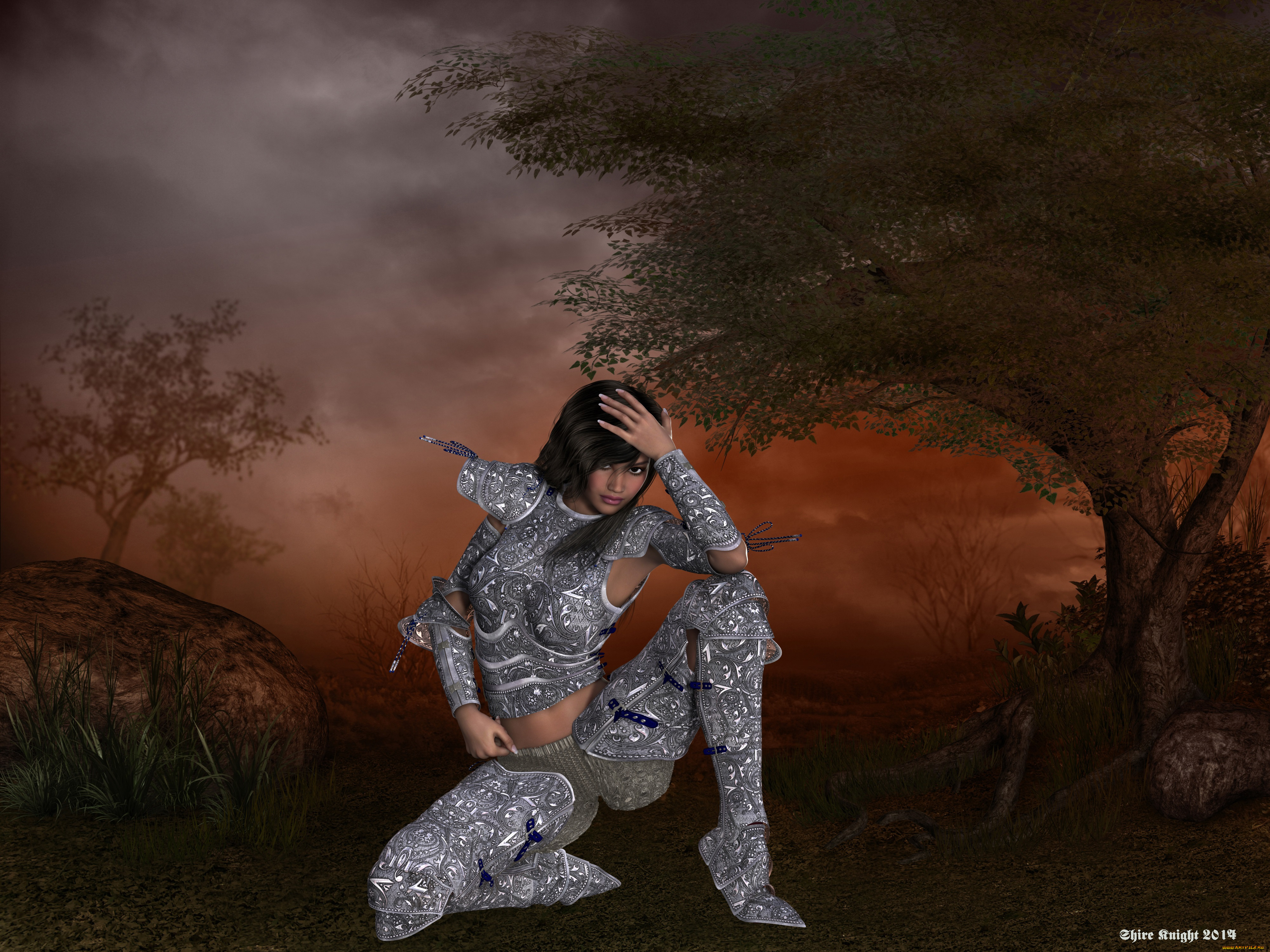 3д, графика, амазонки, , amazon, доспехи, фон, взгляд, девушка