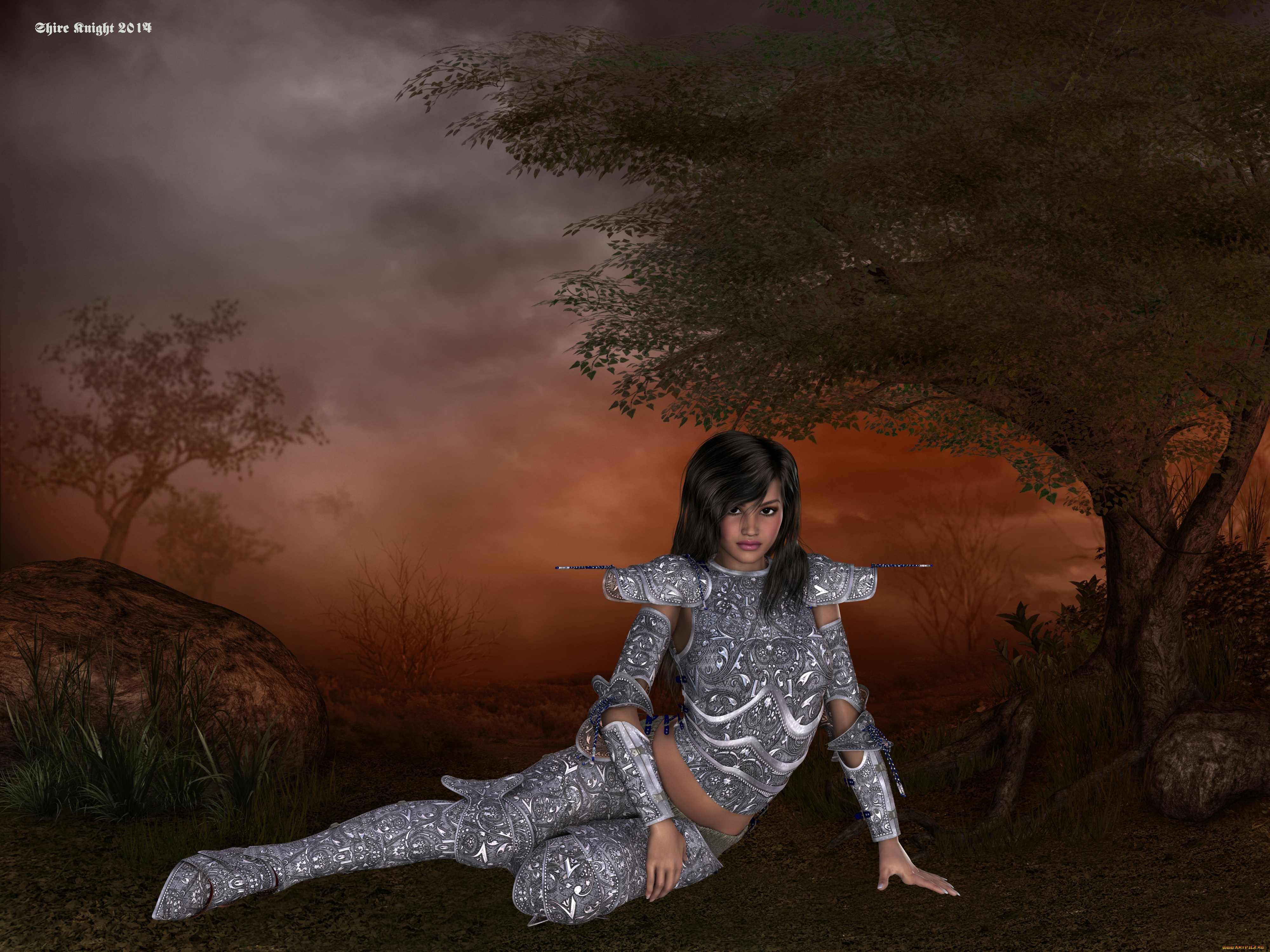 3д, графика, амазонки, , amazon, взгляд, девушка, доспехи, фон