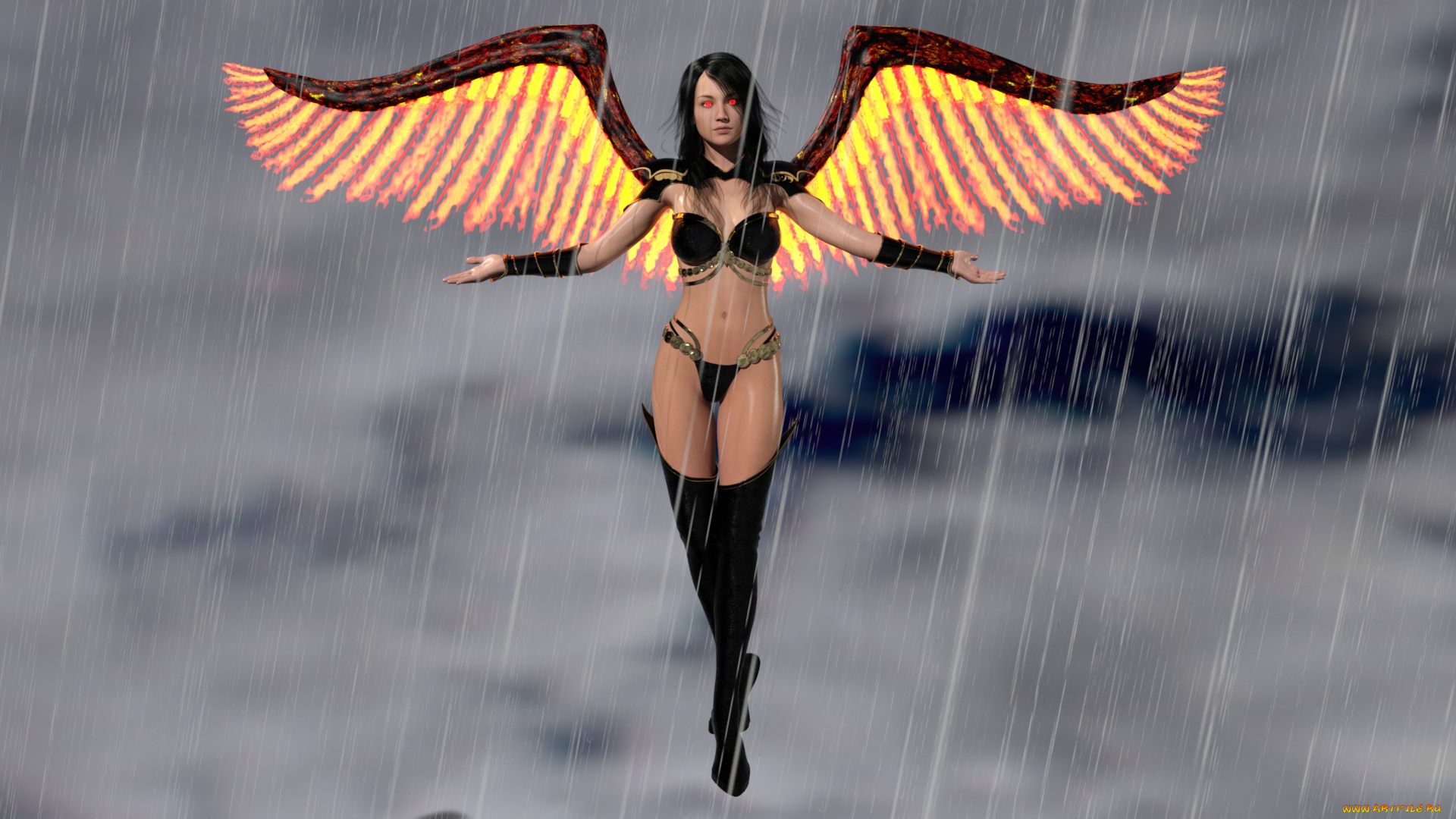 3д, графика, ангел, , angel, фон, взгляд, ангел