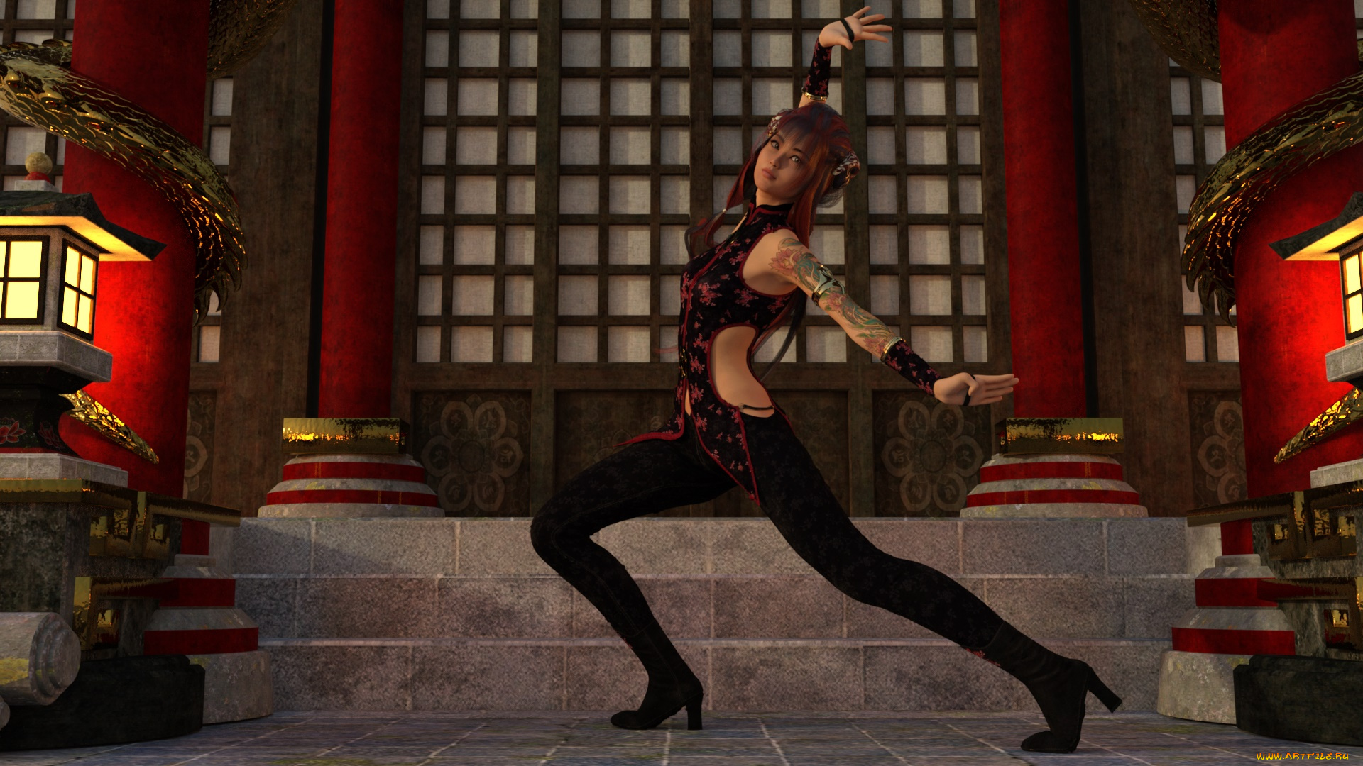 3д, графика, фантазия, , fantasy, поза, девушка, взгляд, фон