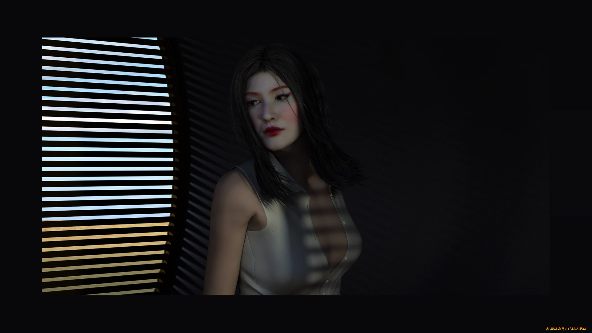 3д, графика, люди, , people, девушка, фон, взгляд