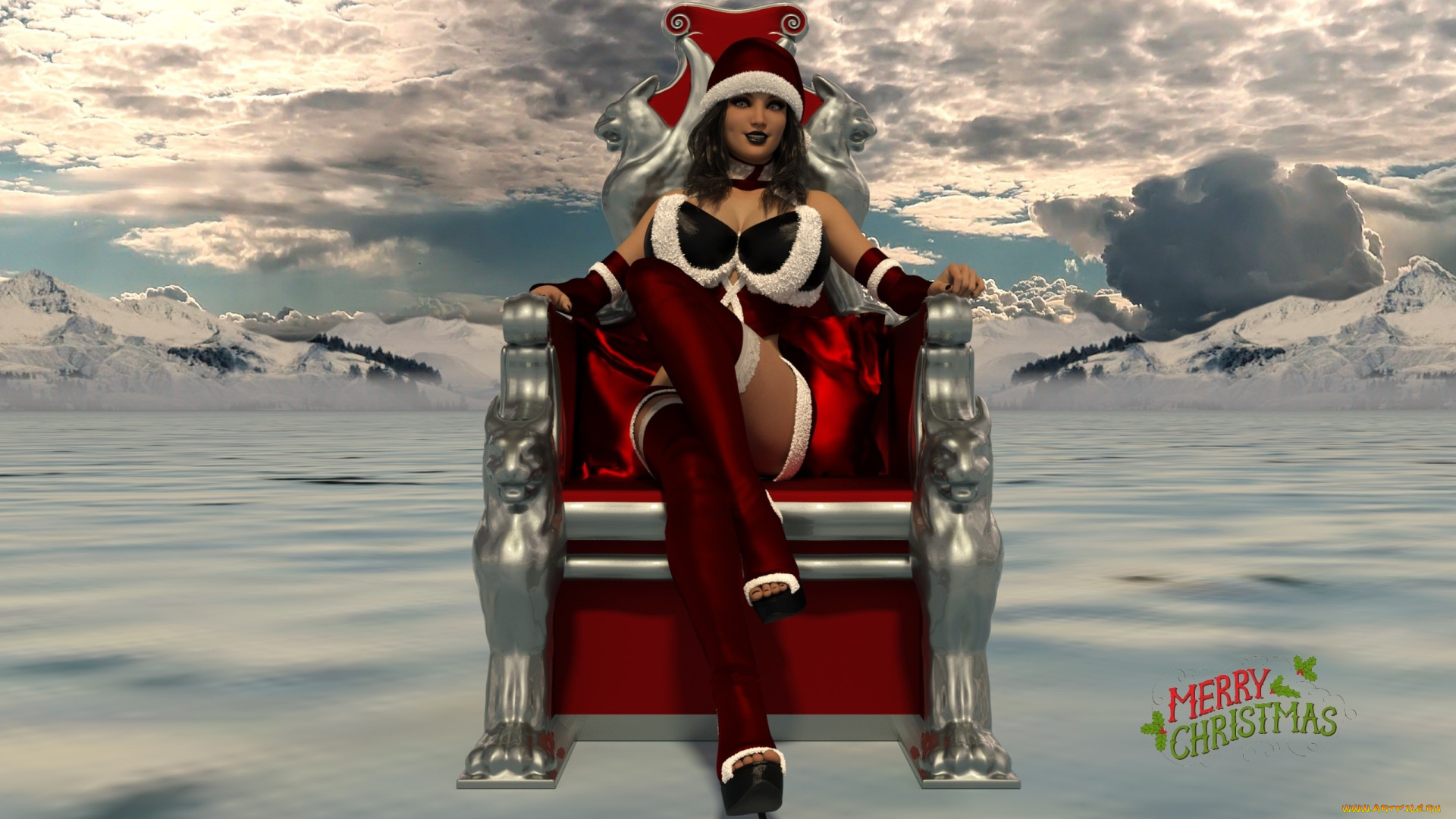 3д, графика, праздники, , holidays, взгляд, фон, девушка, кресло