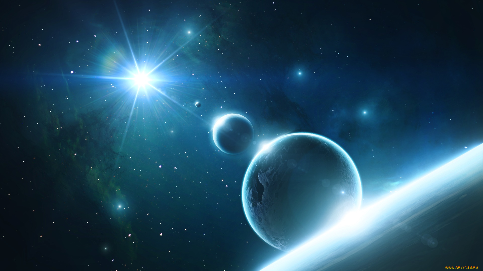 космос, арт, планеты, галактика, вселенная