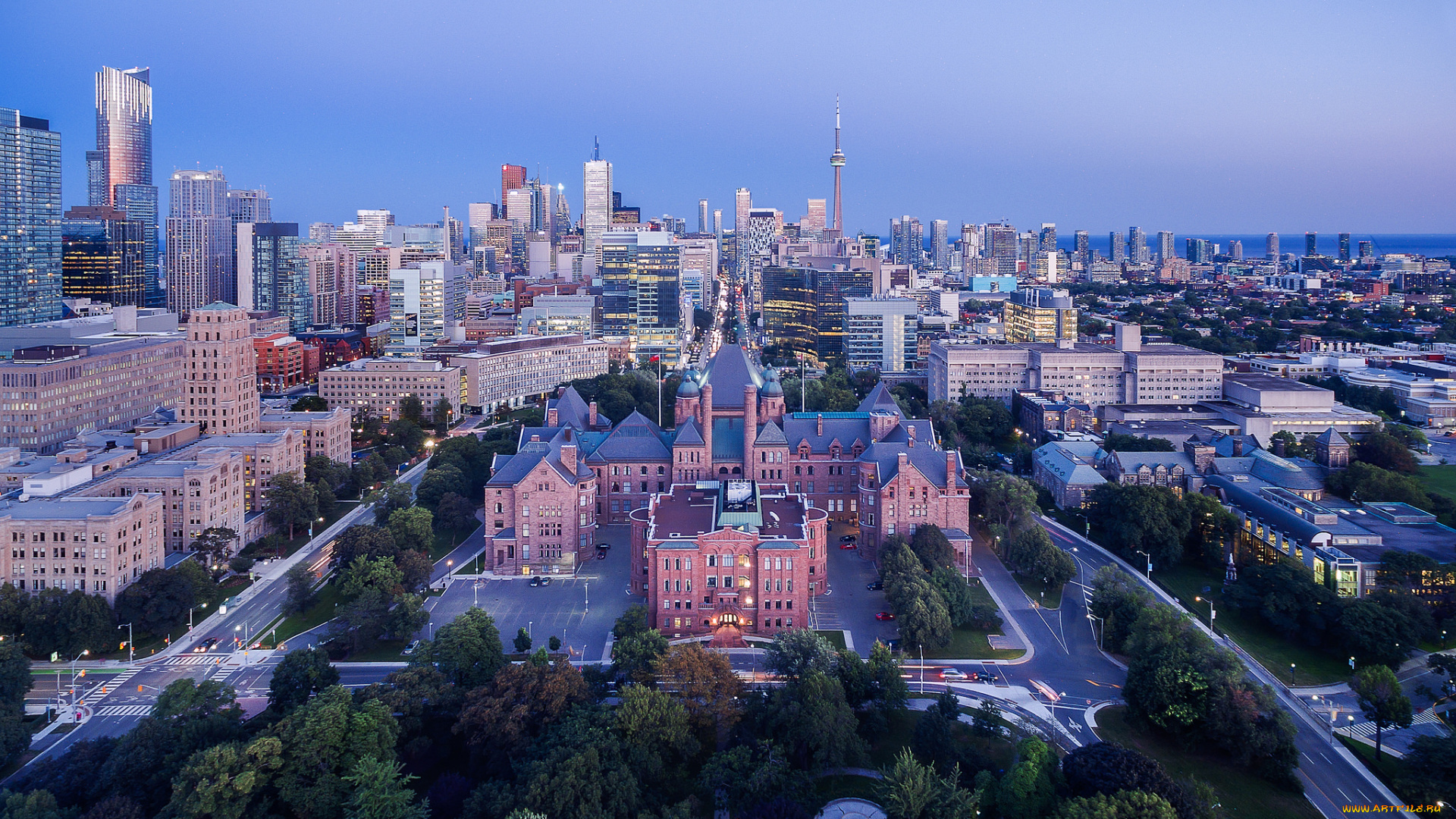 queen`s, park, -, toronto, города, торонто, , канада, небоскребы, панорама