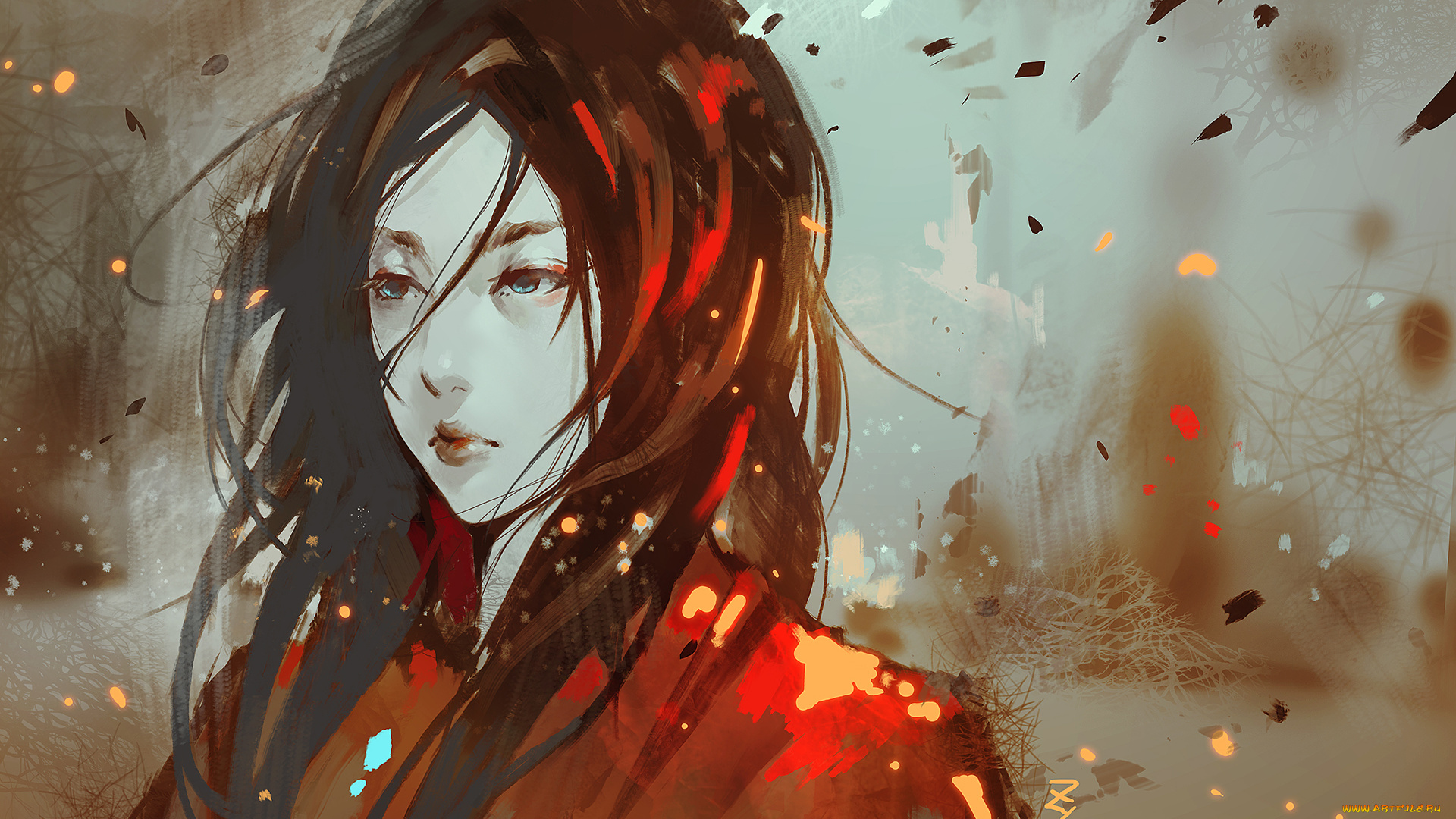 рисованное, люди, zudarts, арт, девушка