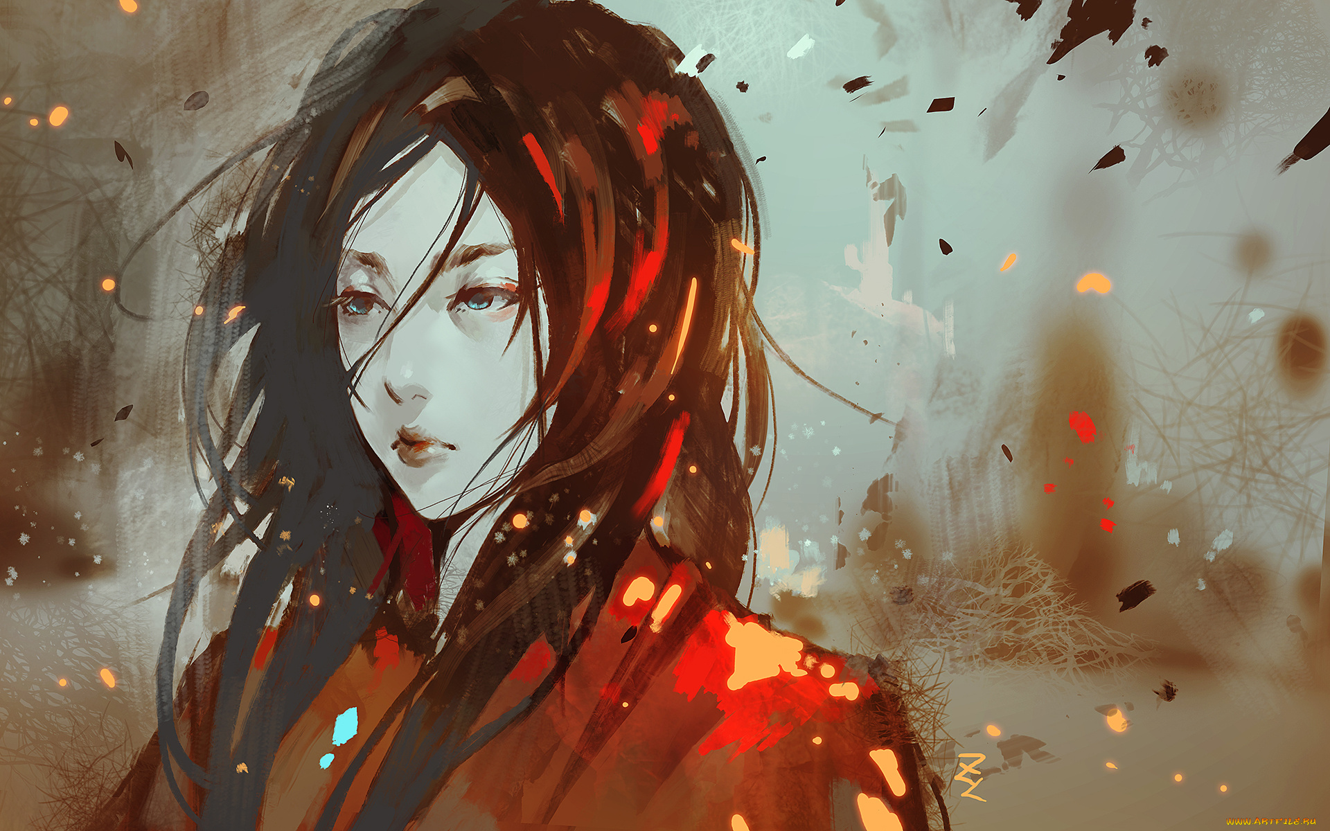 рисованное, люди, zudarts, арт, девушка