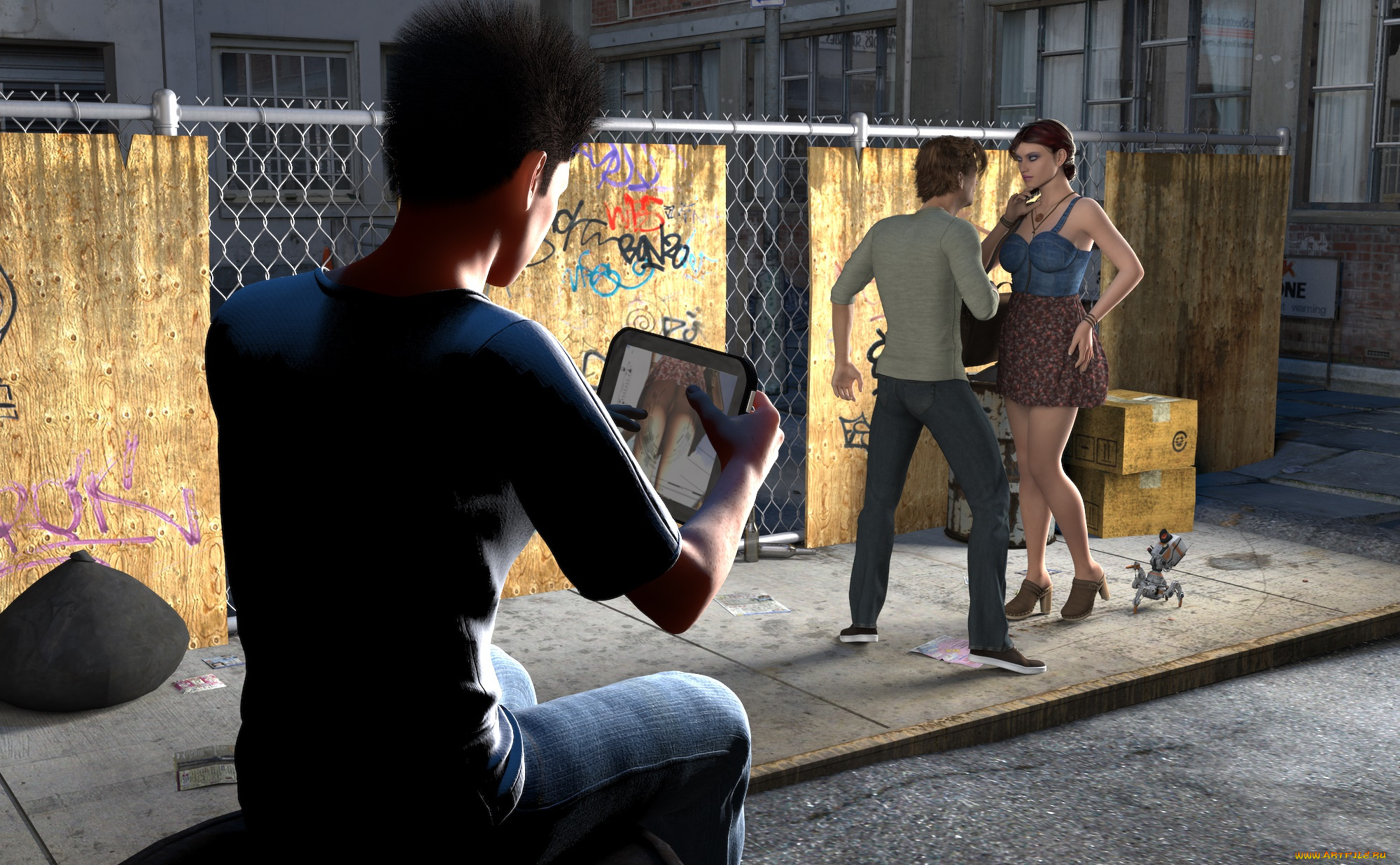 3д, графика, люди, , people, фон, взгляд, девушка, парни