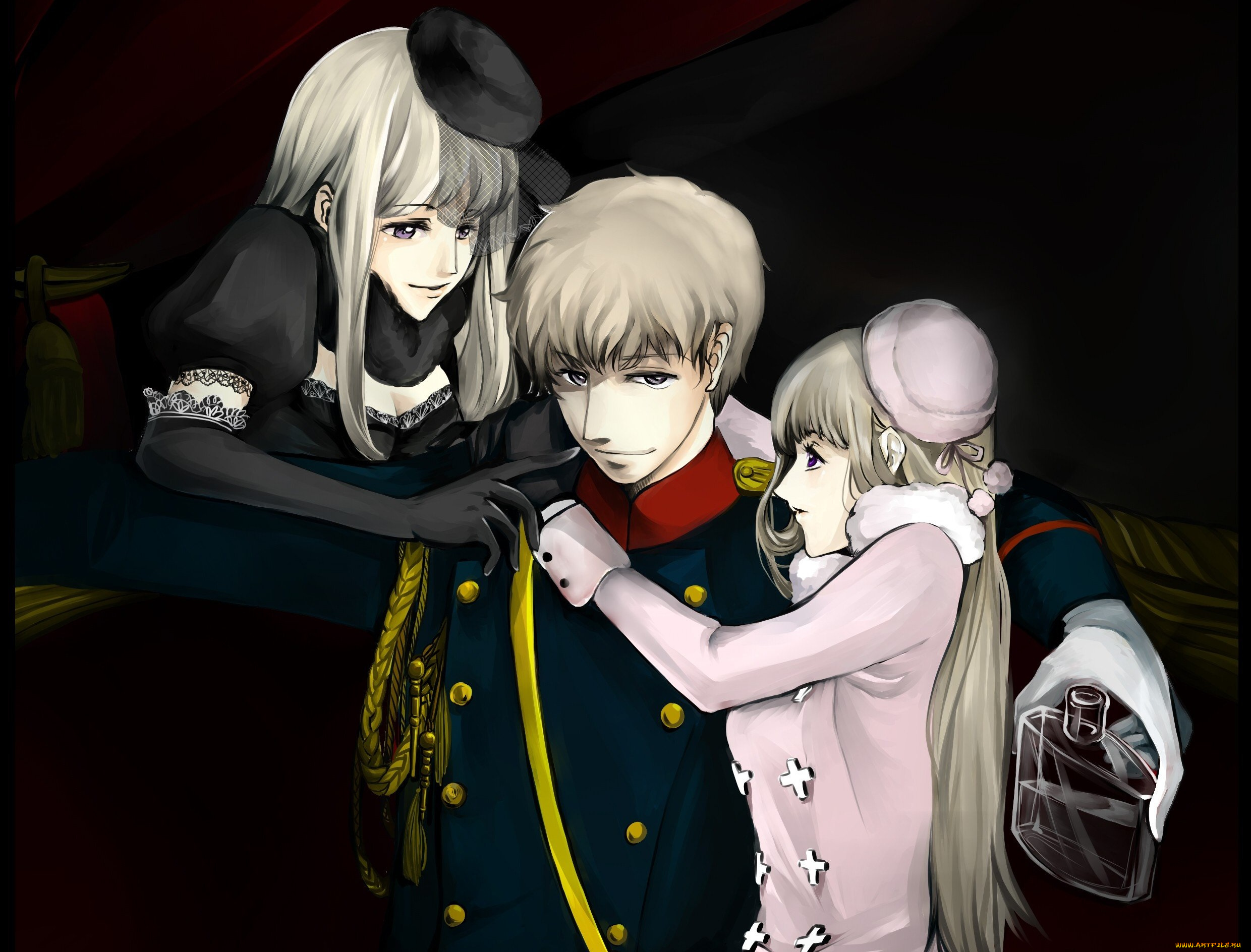 аниме, hetalia, , axis, powers, девушки, парень, арт