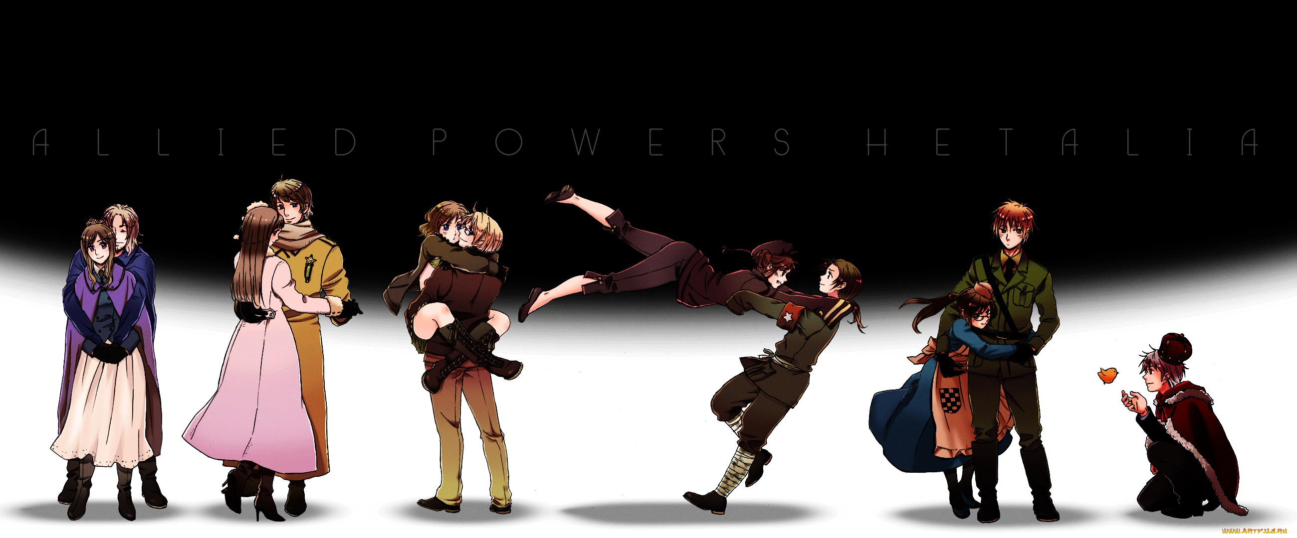 аниме, hetalia, , axis, powers, романтика, пары, арт, парни, девушки