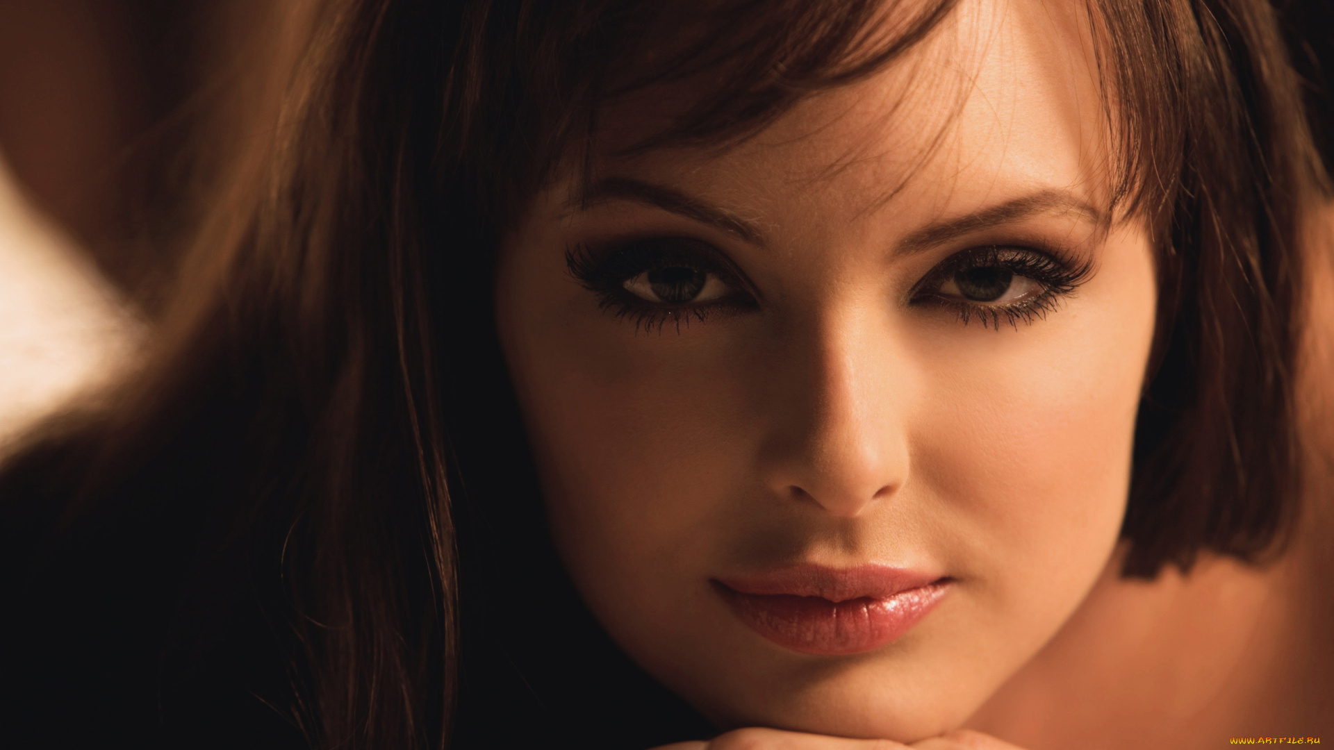 девушки, aurora, vaillantcourt, лицо, взгляд, улыбка, брюнетка