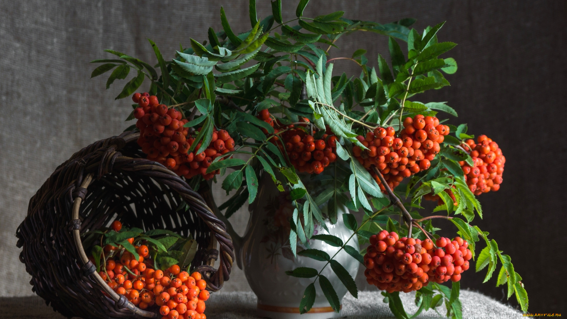 еда, натюрморт, рябина, осень, ягоды