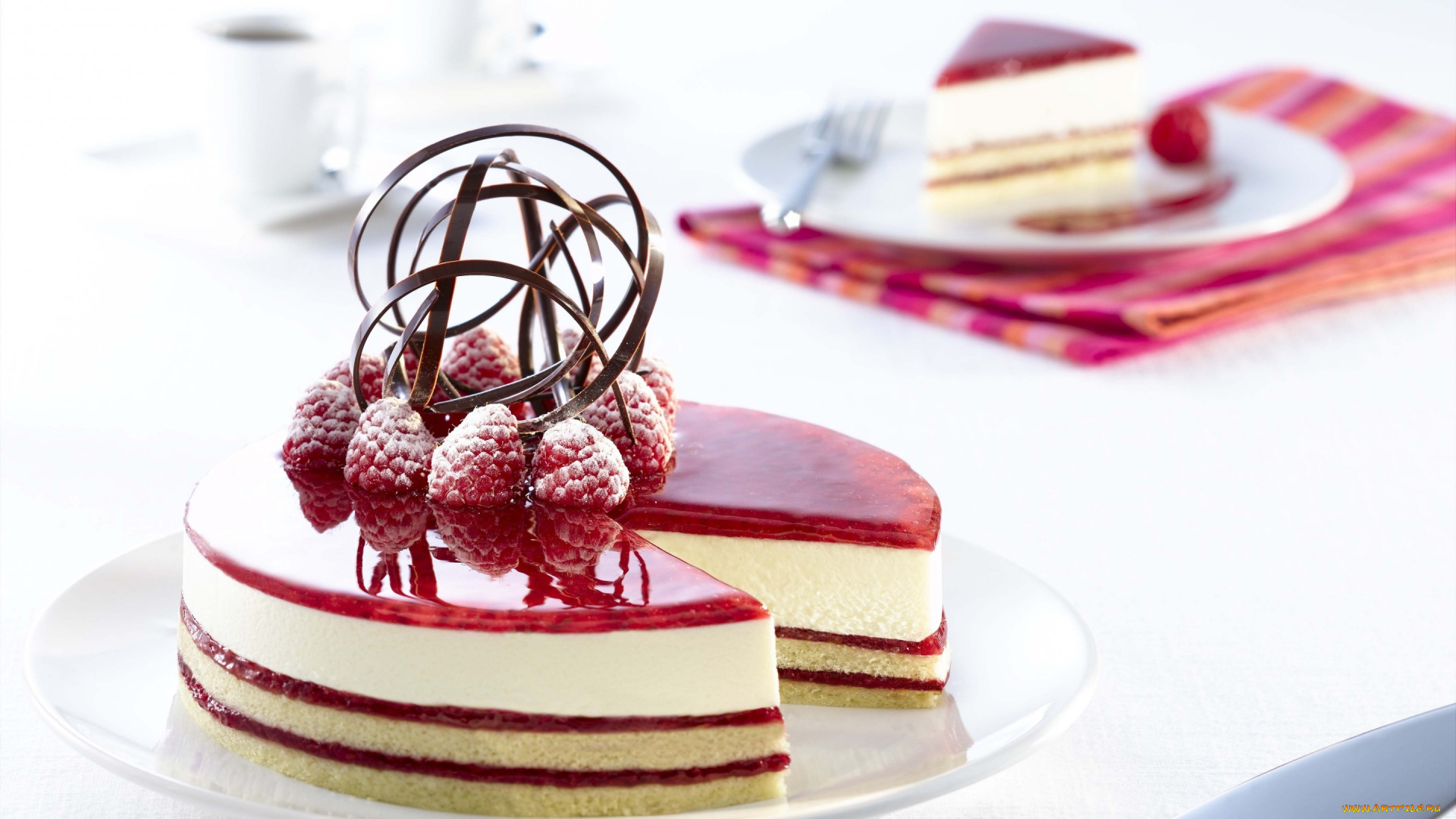 еда, пироги, малина, чизкейк
