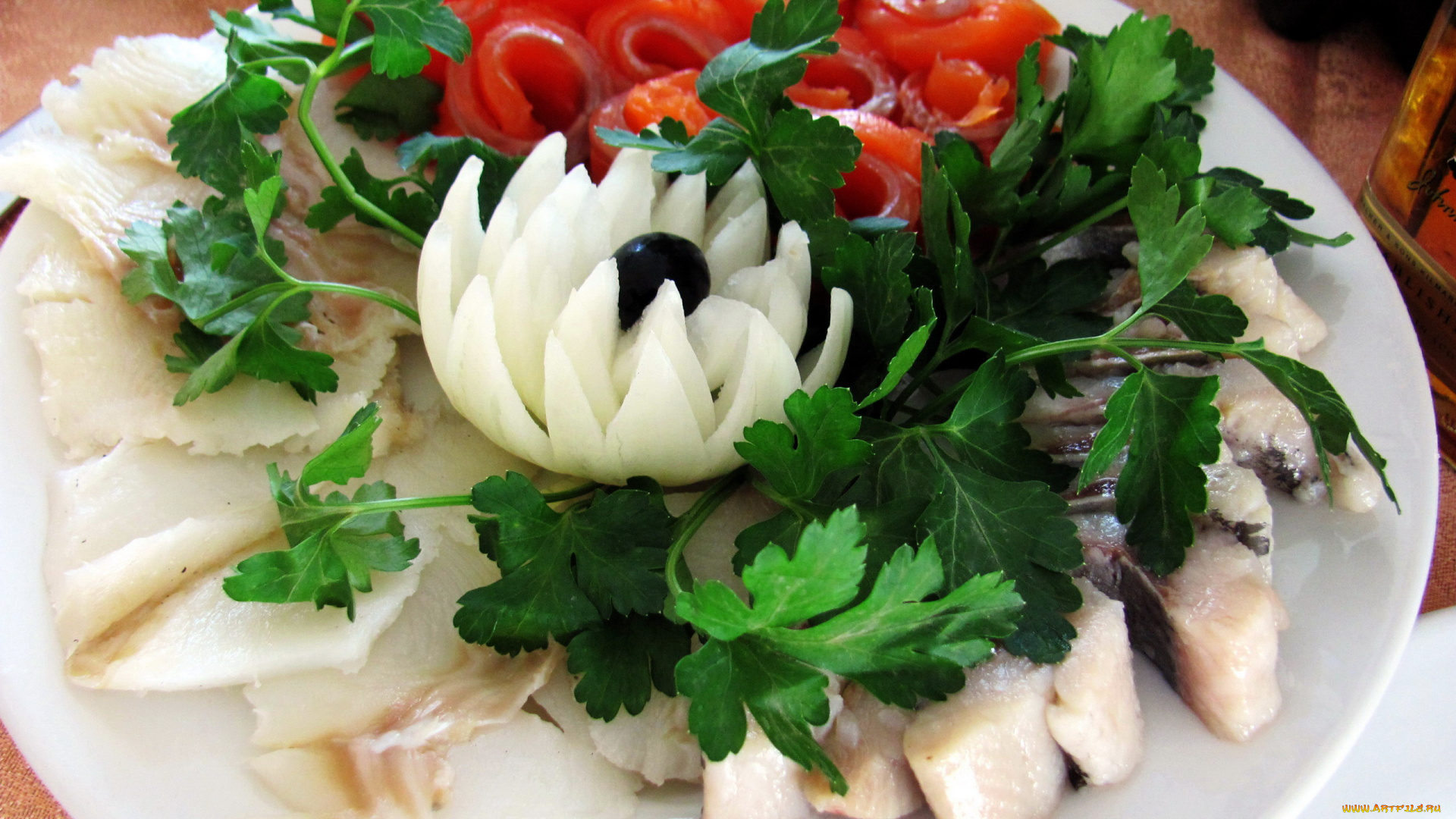 еда, рыбные, блюда, , с, морепродуктами, петрушка, селедка, палтус, форель