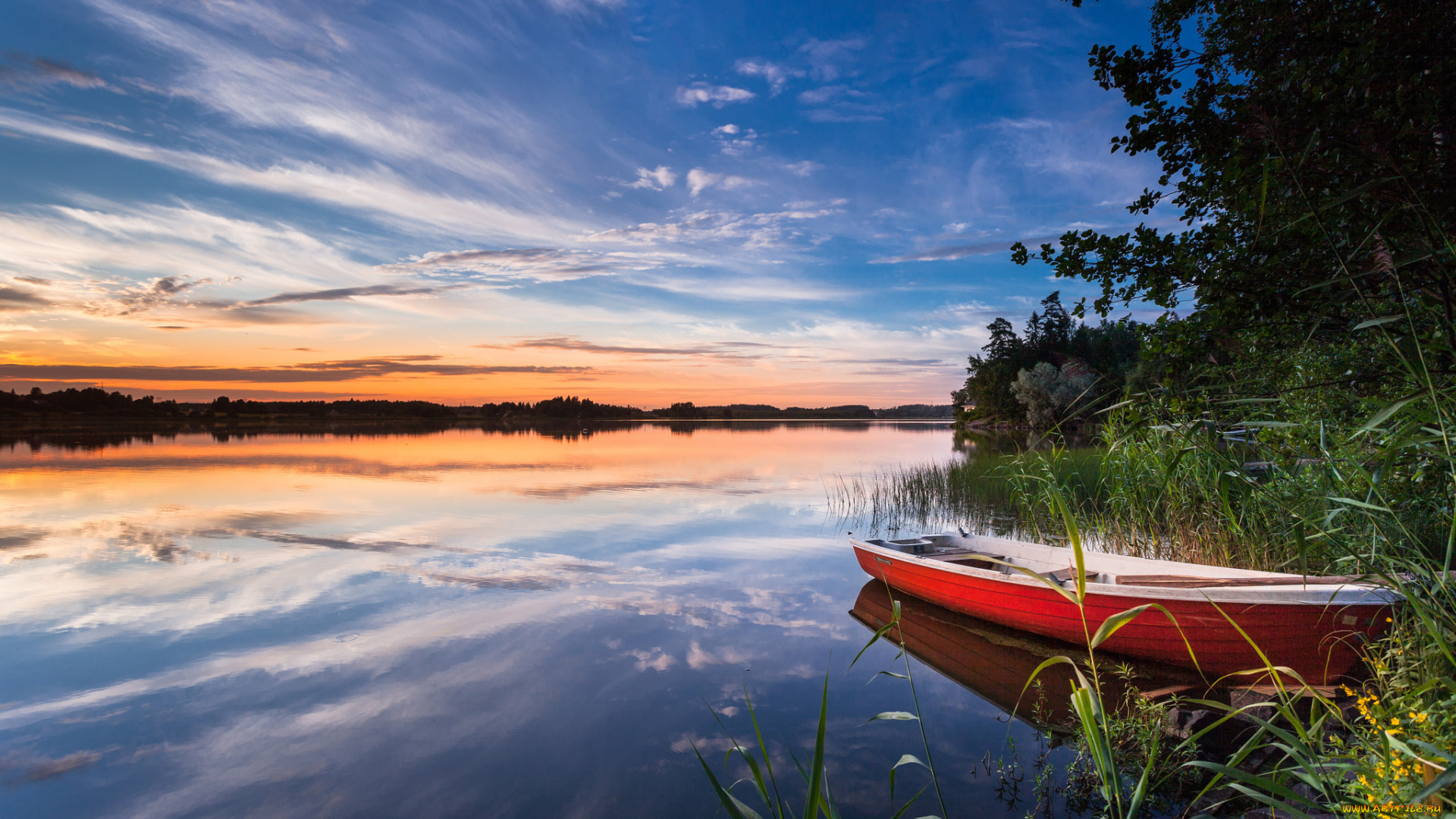 корабли, лодки, , шлюпки, река, лес