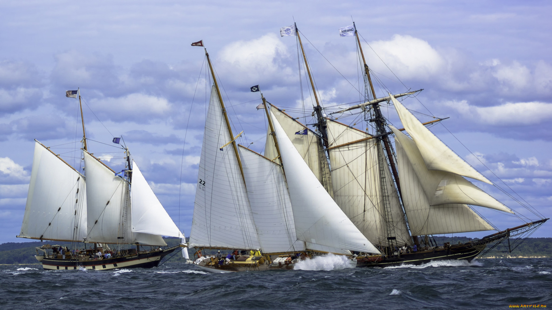 корабли, парусники, мачты, паруса