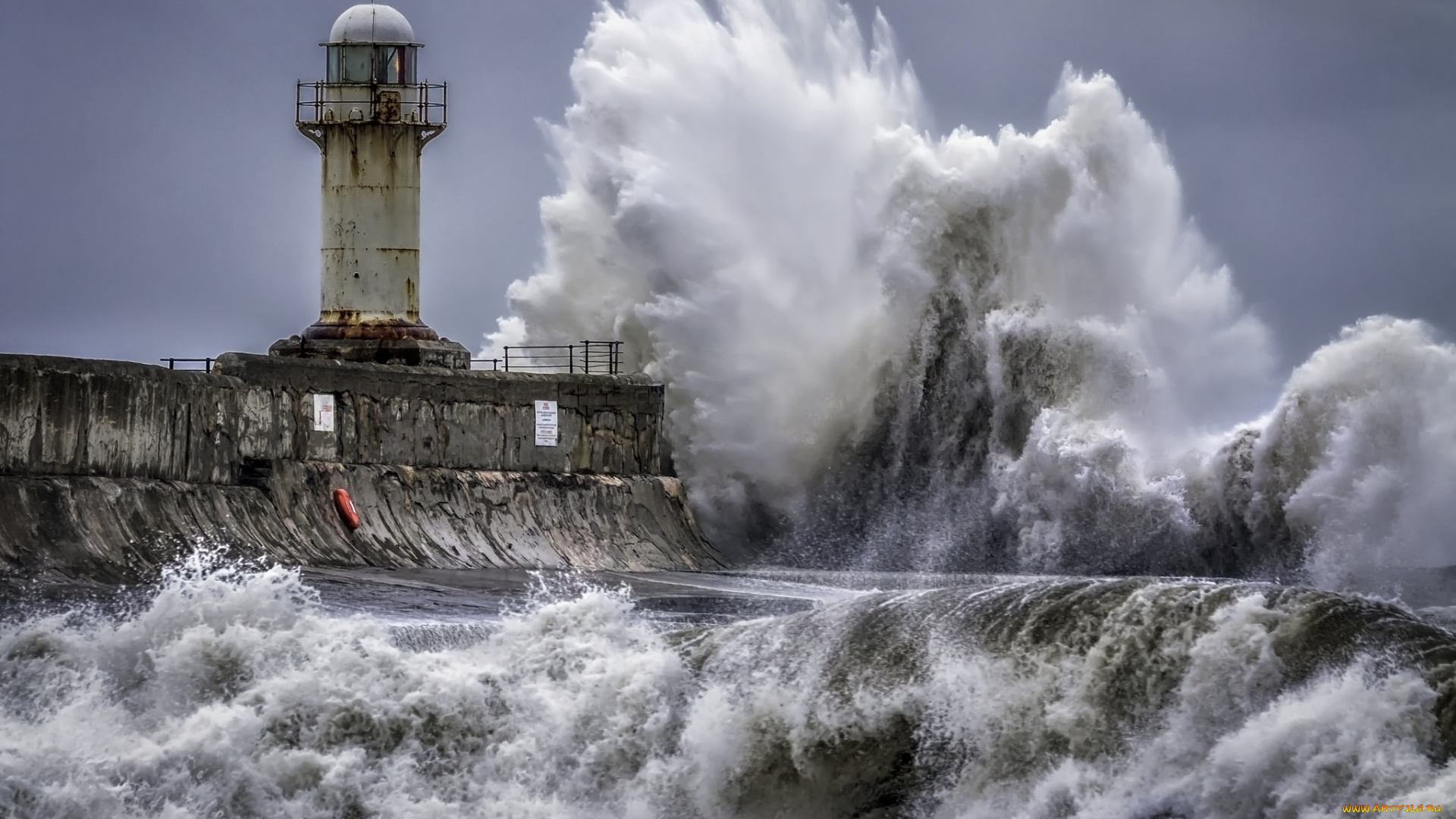 природа, стихия, прибой, шторм