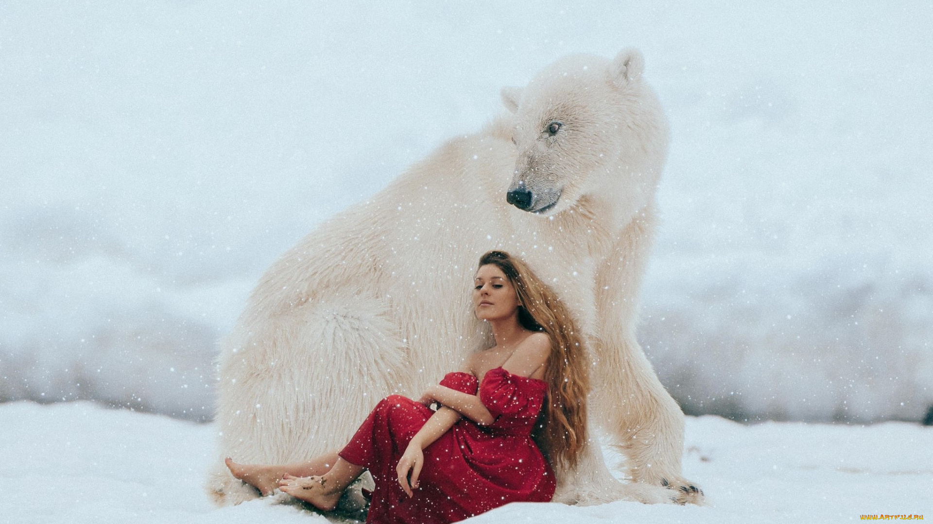 разное, компьютерный, дизайн, девушка, зима, модель, красотка, снег