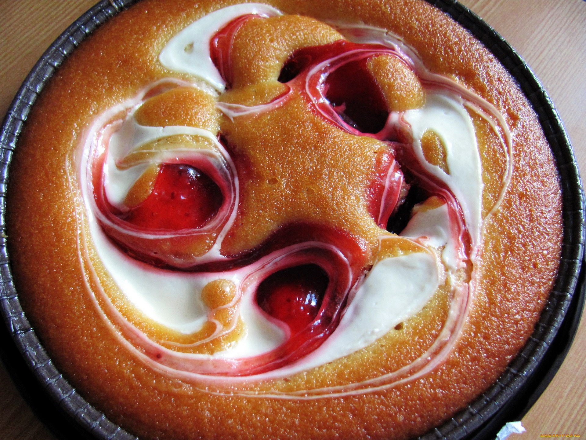 еда, пироги, клубничный