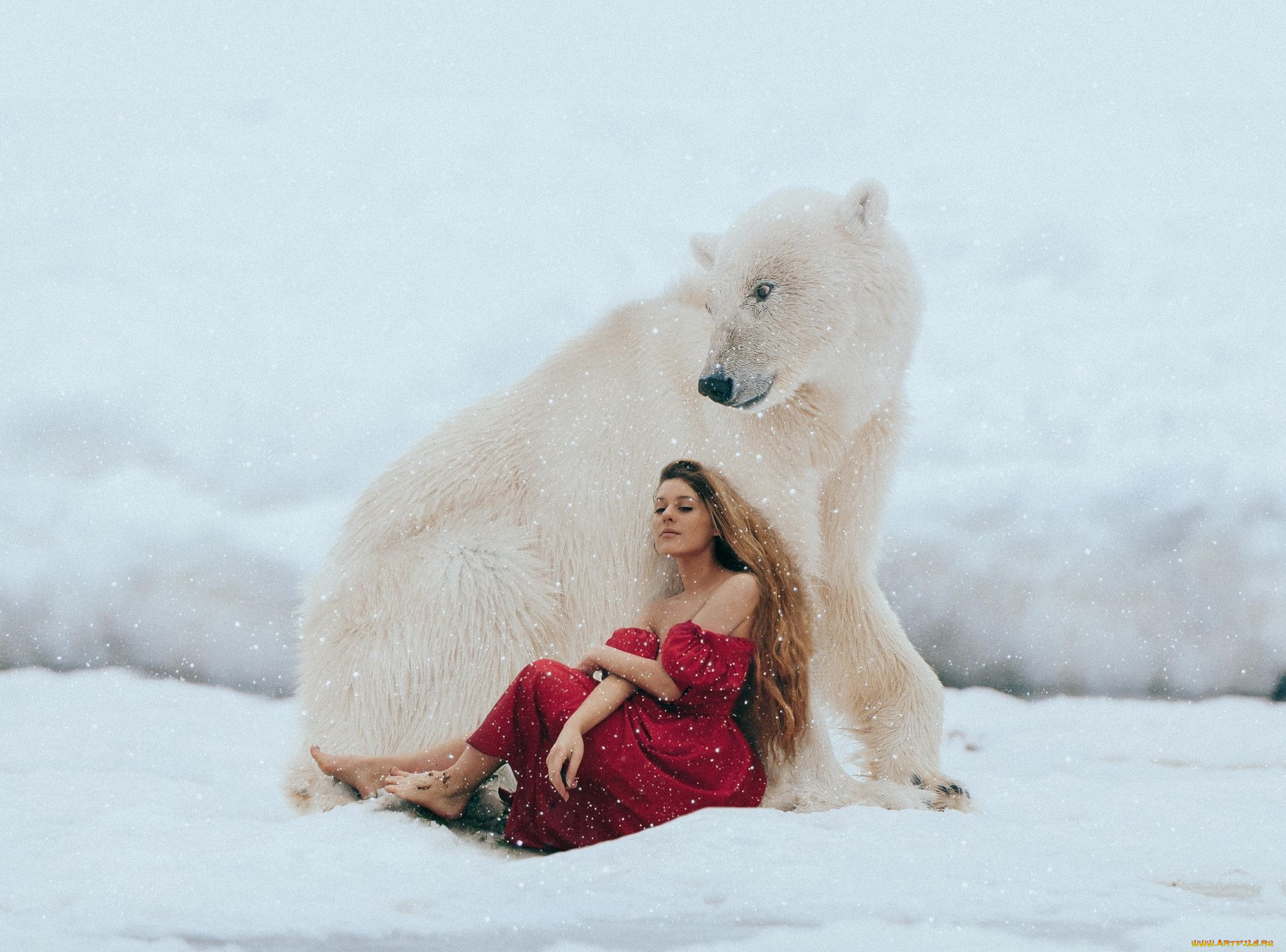 разное, компьютерный, дизайн, девушка, зима, модель, красотка, снег