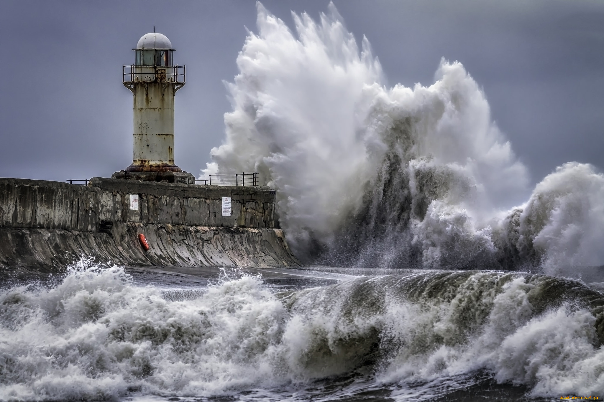 природа, стихия, прибой, шторм