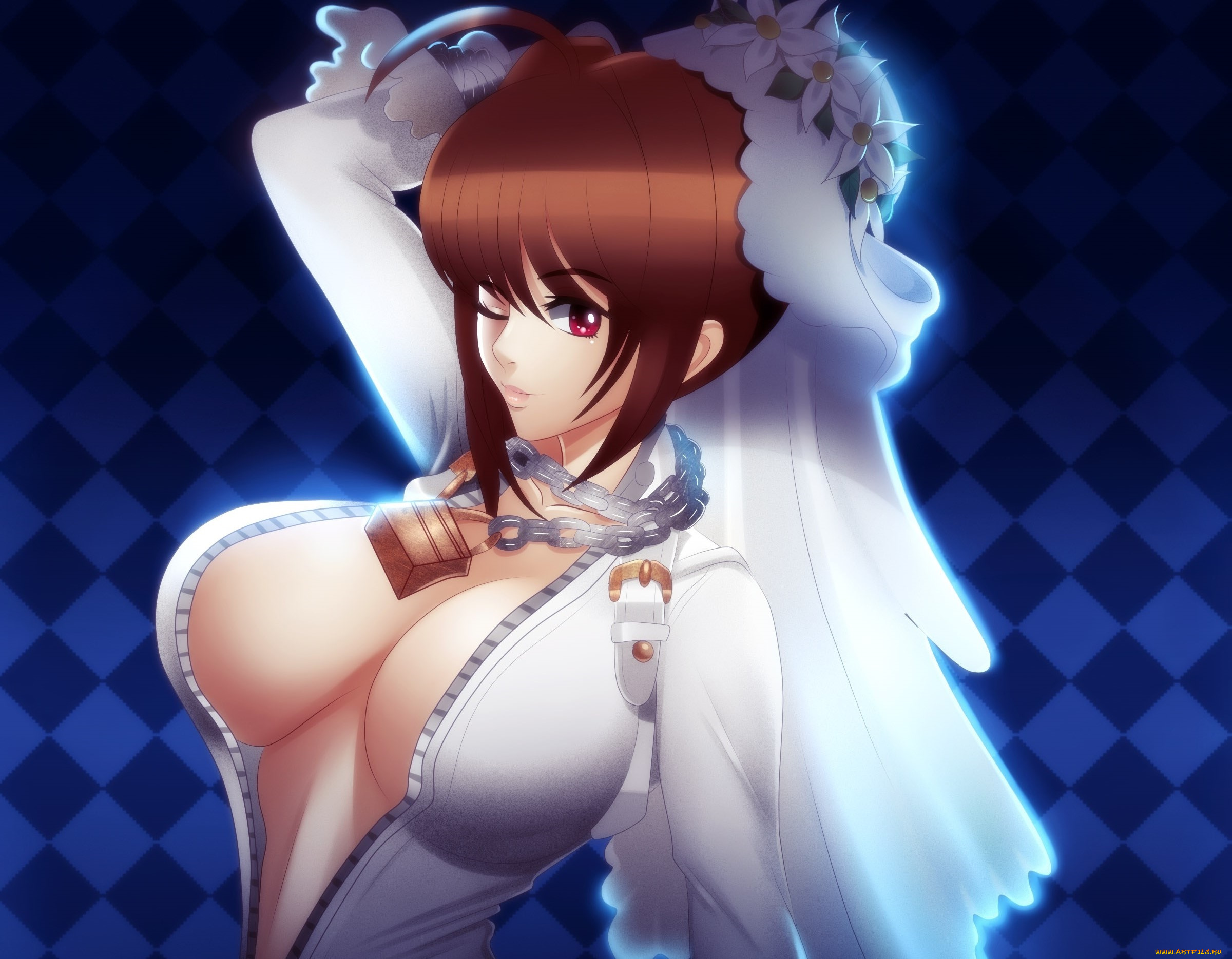 аниме, unknown, , другое, фон, взгляд, девушка