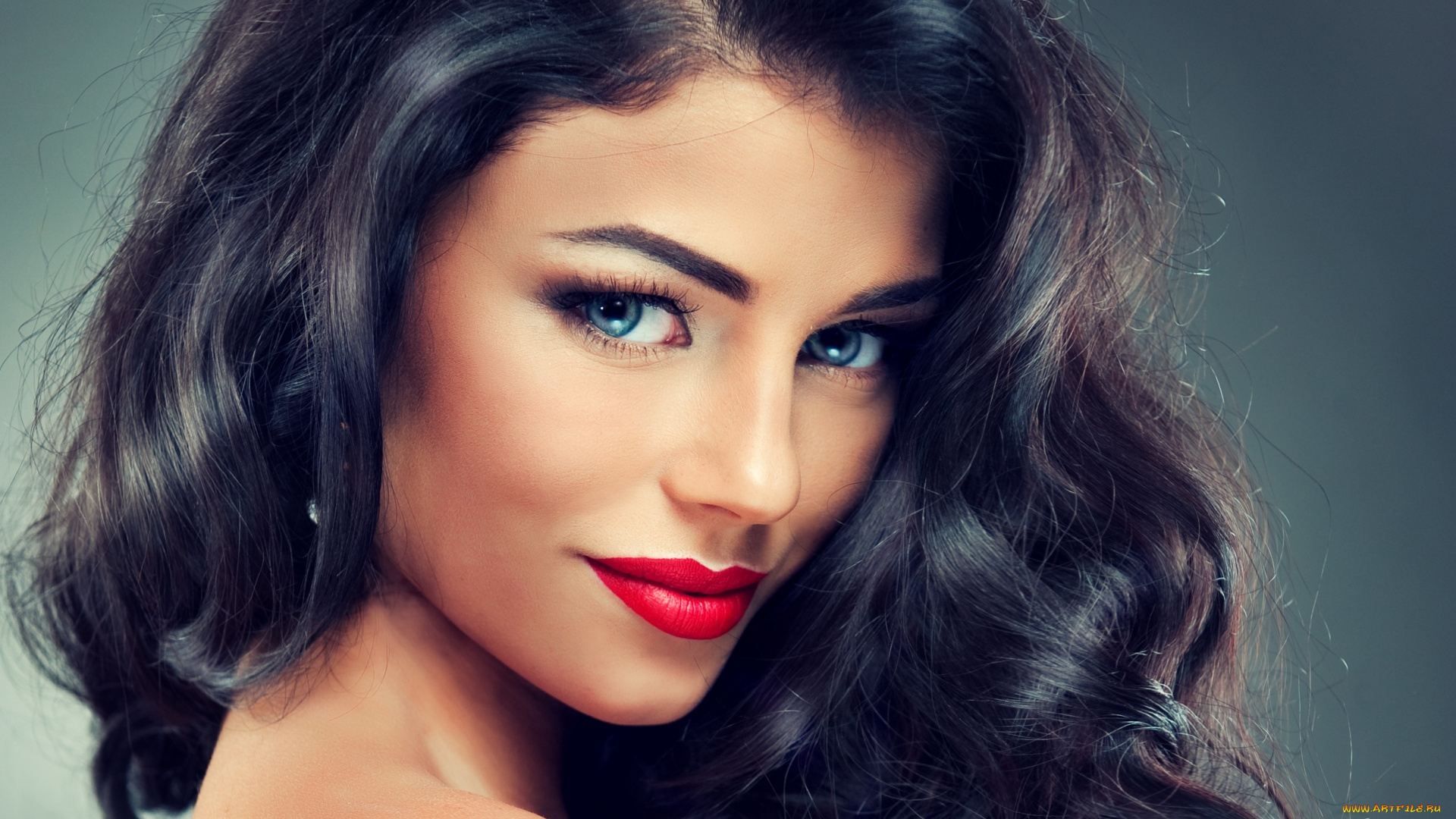 девушки, -unsort, , лица, , портреты, портрет, лицо, макияж, волосы, модель, голубые, взгляд, брюнетка, девушка, глаза