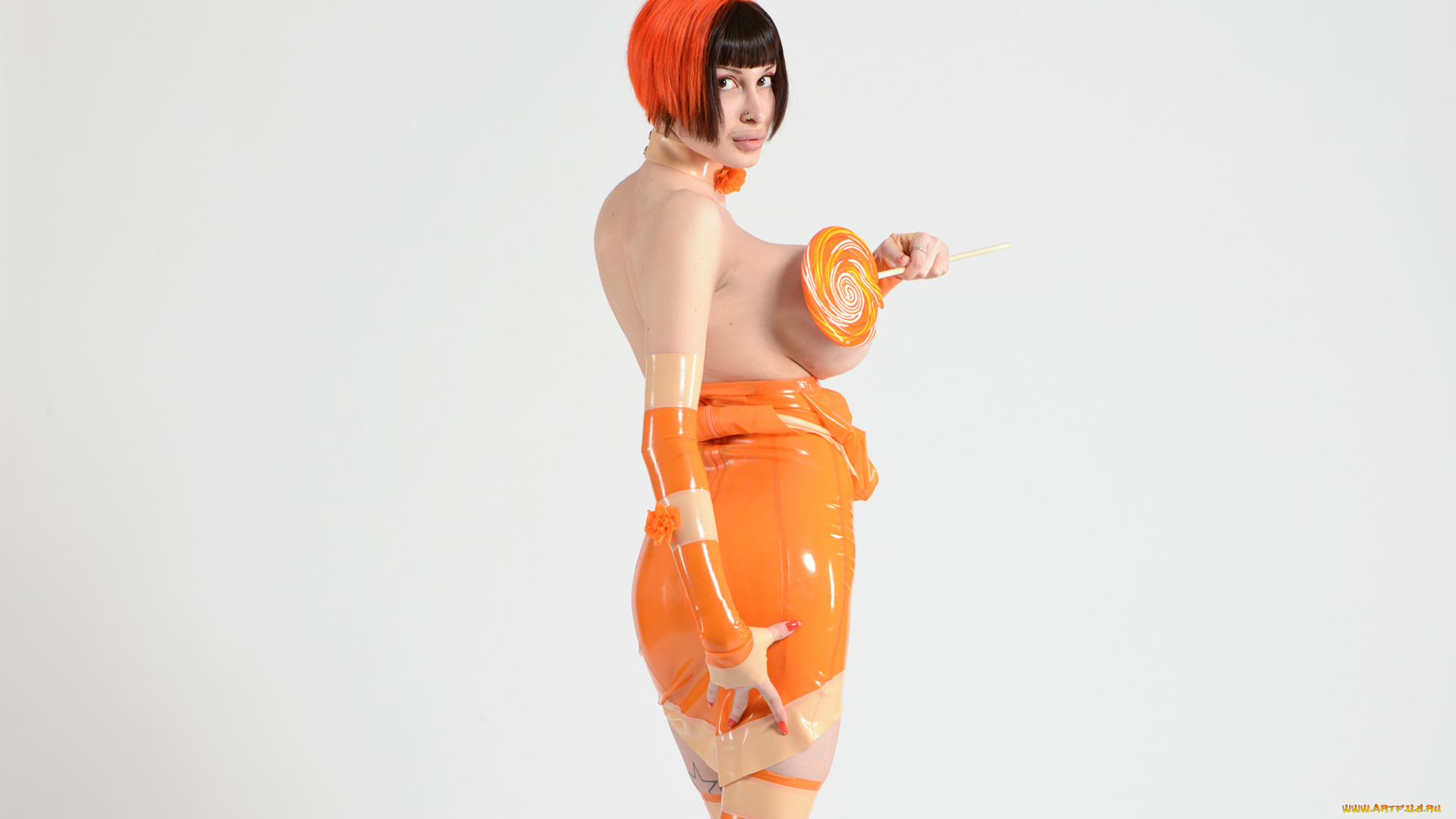 девушки, ariane, saint-amour, латекс, взгляд, фон, девушка