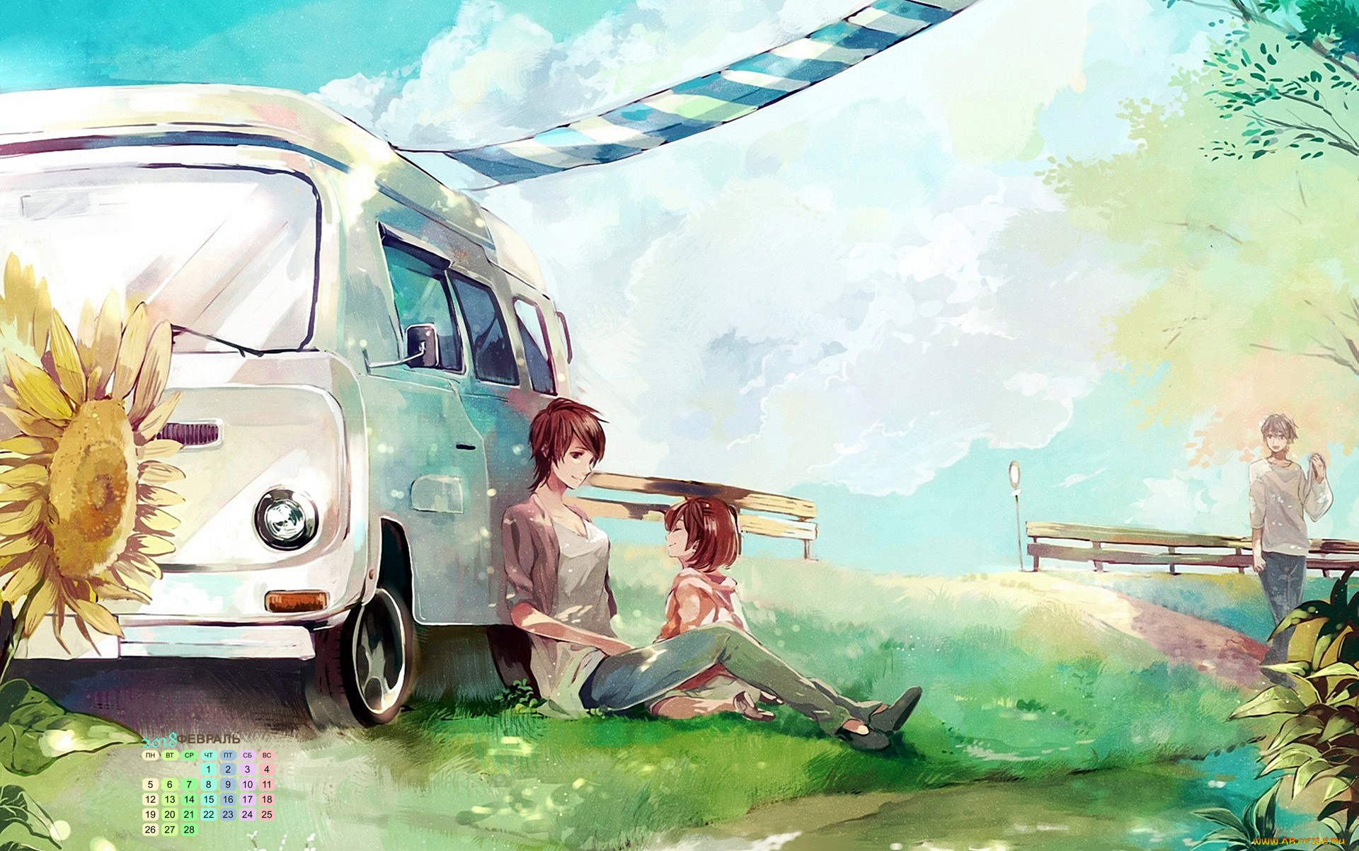 календари, рисованные, , векторная, графика, лицо, ребенок, 2018, девушка, цветы, взгляд, машина