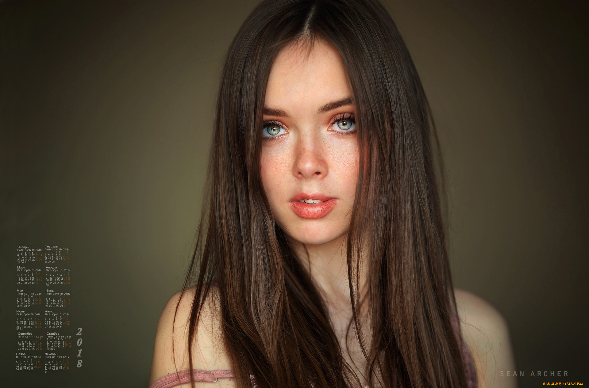 календари, девушки, взгляд, 2018