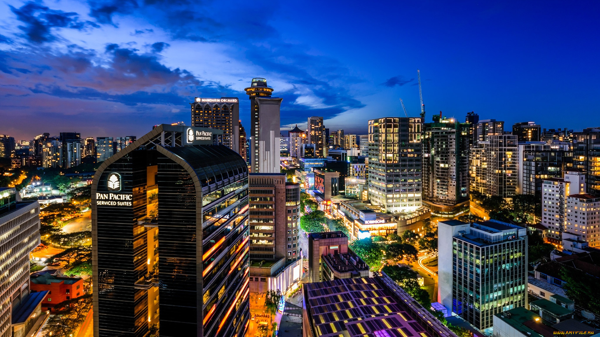 города, сингапур, , сингапур, здания, огни, ночь