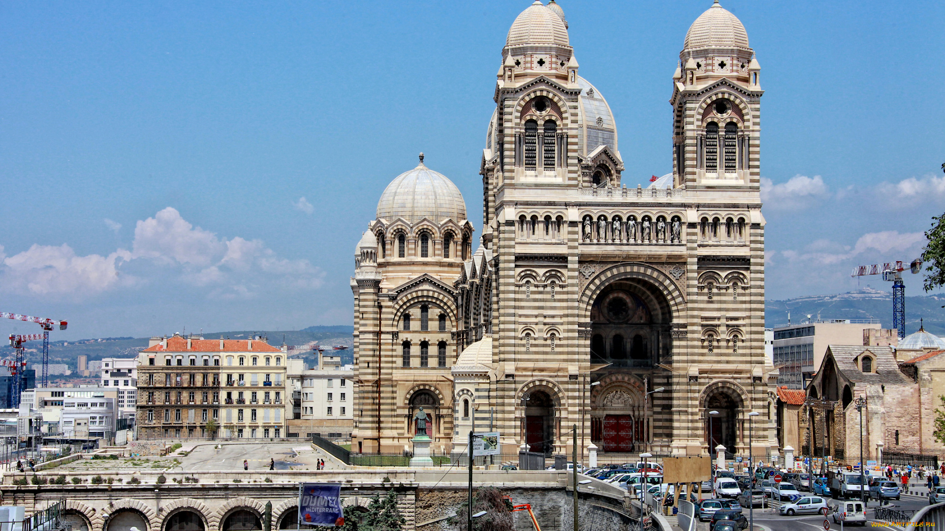марсель, города, марсель, , франция, собор, город