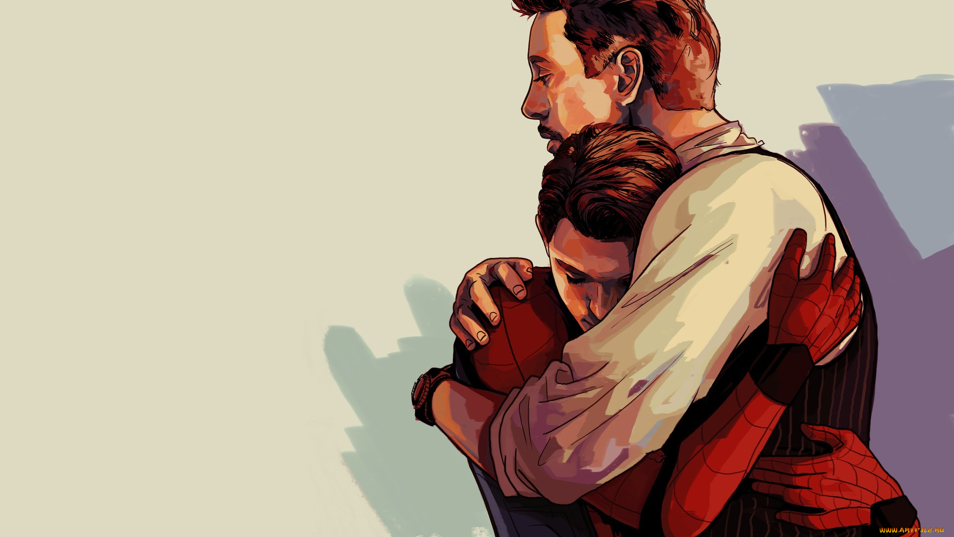 рисованное, кино, мстители, финал, роберт, дауни, мл, том, холланд, тони, старк, питер, паркер, человек-паук, возвращение, домой