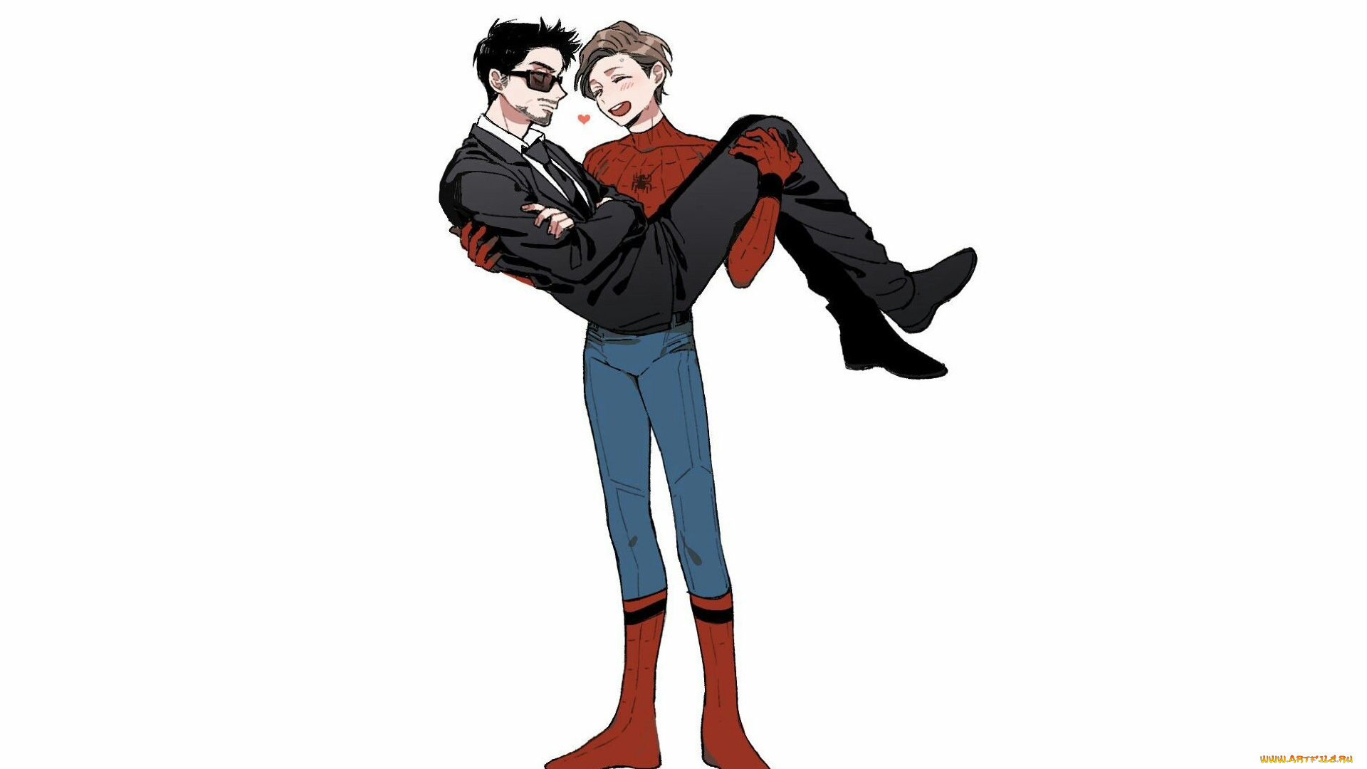 рисованное, кино, тони, старк, роберт, дауни, мл, человек, паук, возвращение, домой, starker, арт, spider, man, homecoming, питер, пакер, том, холланд