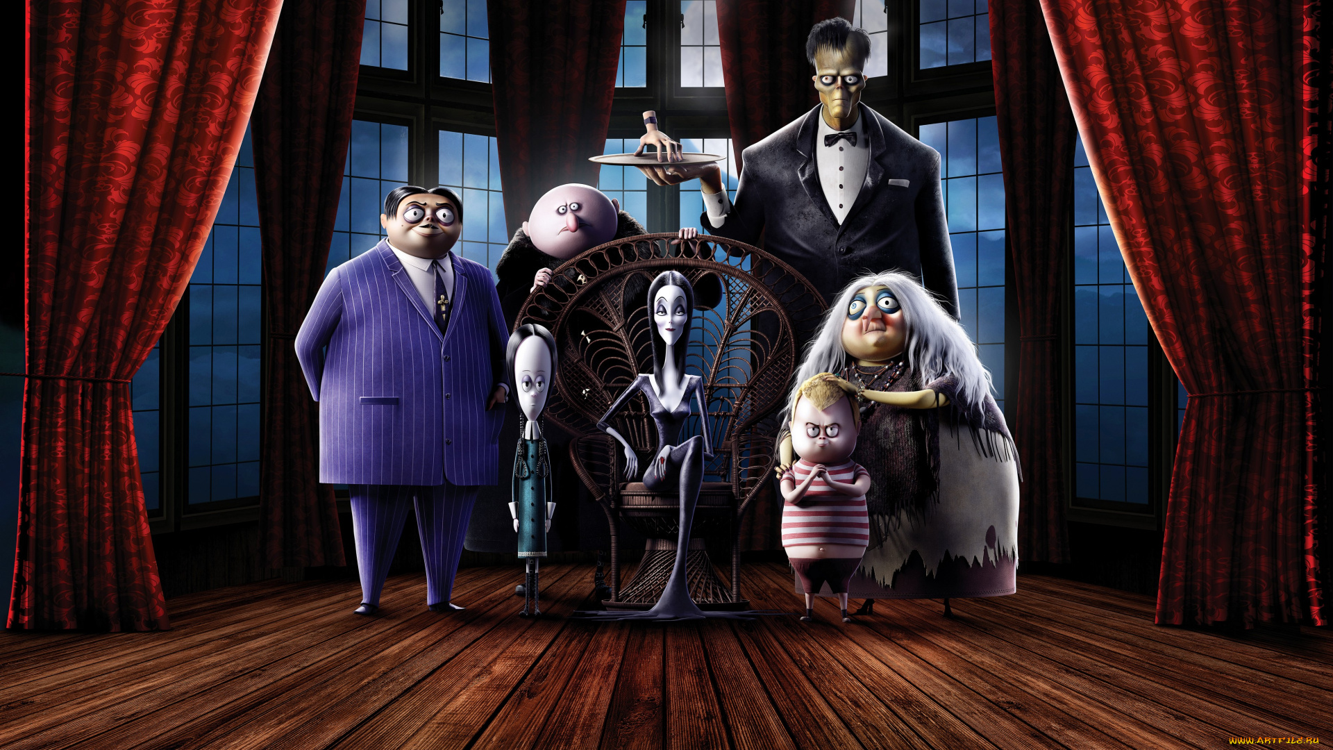 the, addams, family, , 2019, мультфильмы, семейка, аддамс, мультфильм, персонажи, озвучка, оскар, айзек, шарлиз, терон, хлоя, грейс, морец