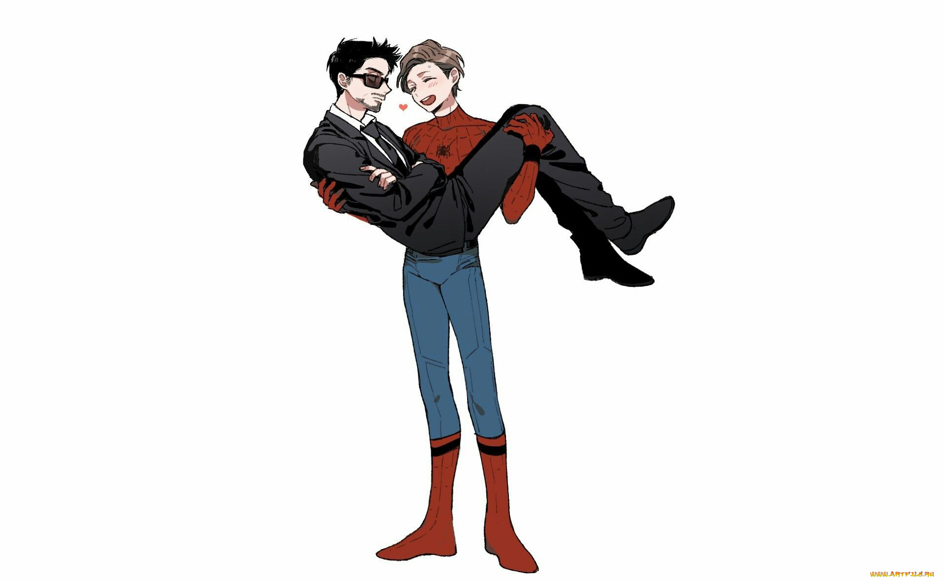 рисованное, кино, тони, старк, роберт, дауни, мл, человек, паук, возвращение, домой, starker, арт, spider, man, homecoming, питер, пакер, том, холланд