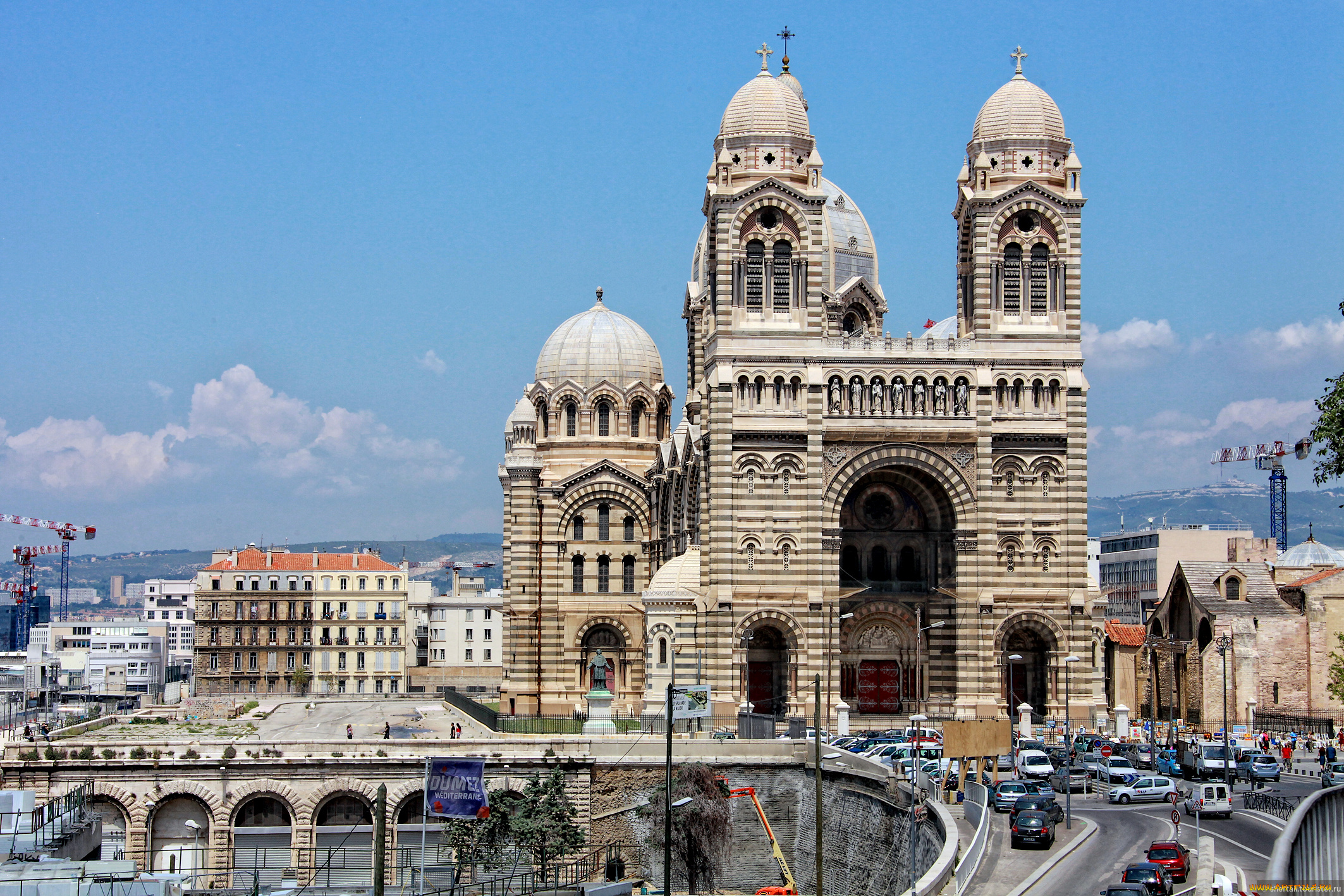 марсель, города, марсель, , франция, собор, город