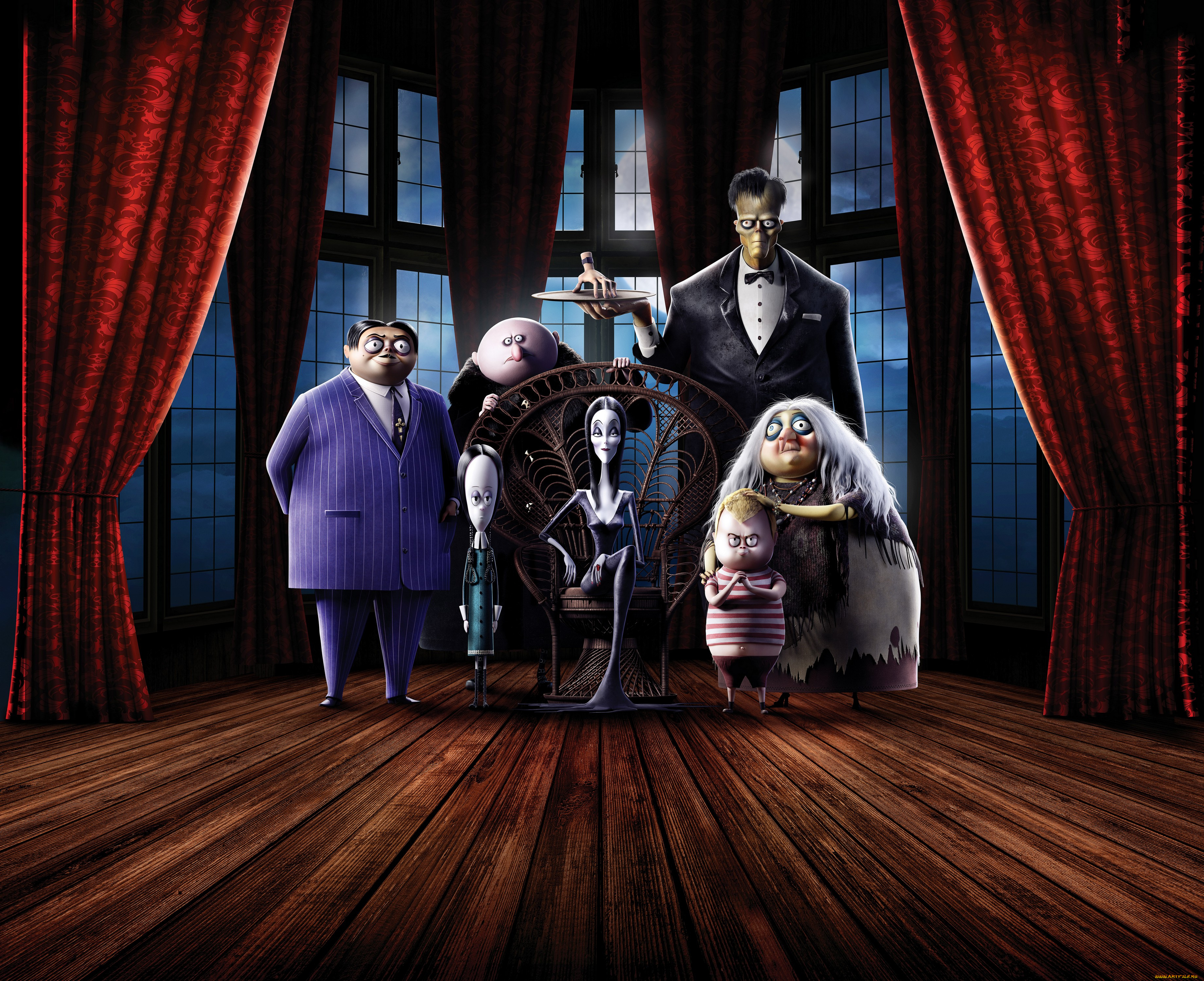 the, addams, family, , 2019, мультфильмы, семейка, аддамс, мультфильм, персонажи, озвучка, оскар, айзек, шарлиз, терон, хлоя, грейс, морец