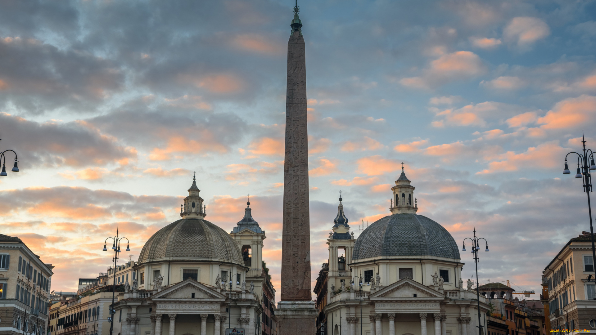 города, рим, , ватикан, , италия, пьяцца, дель, пополо, египетский, обелиск, рамсес, второй, площадь, ориентир, санта, мария, ин, монтесанто, деи, мираколи