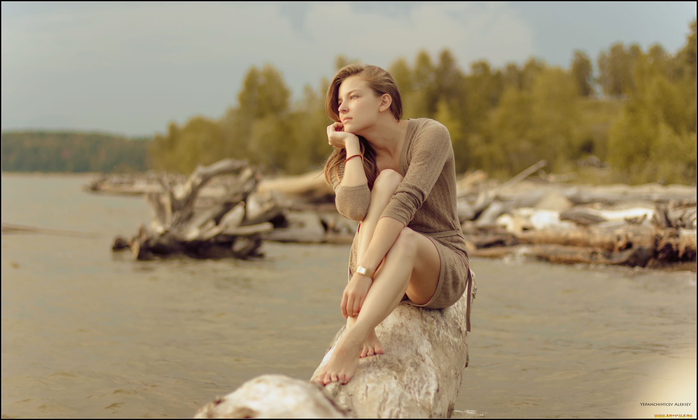 девушки, -, брюнетки, , шатенки, модель, вода, босиком, ножки, на, природе, фотосъемка, алексей, епанчинцев